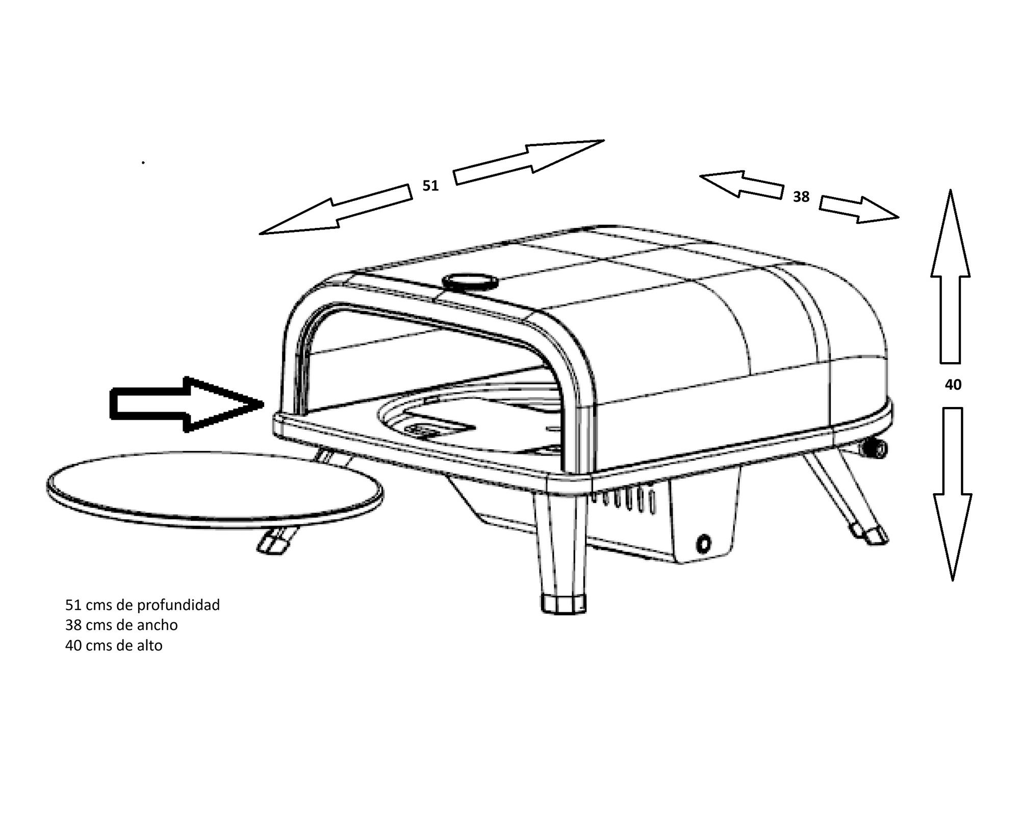 Horno pizza giratorio automático VPO-12GA negro/plata-7
