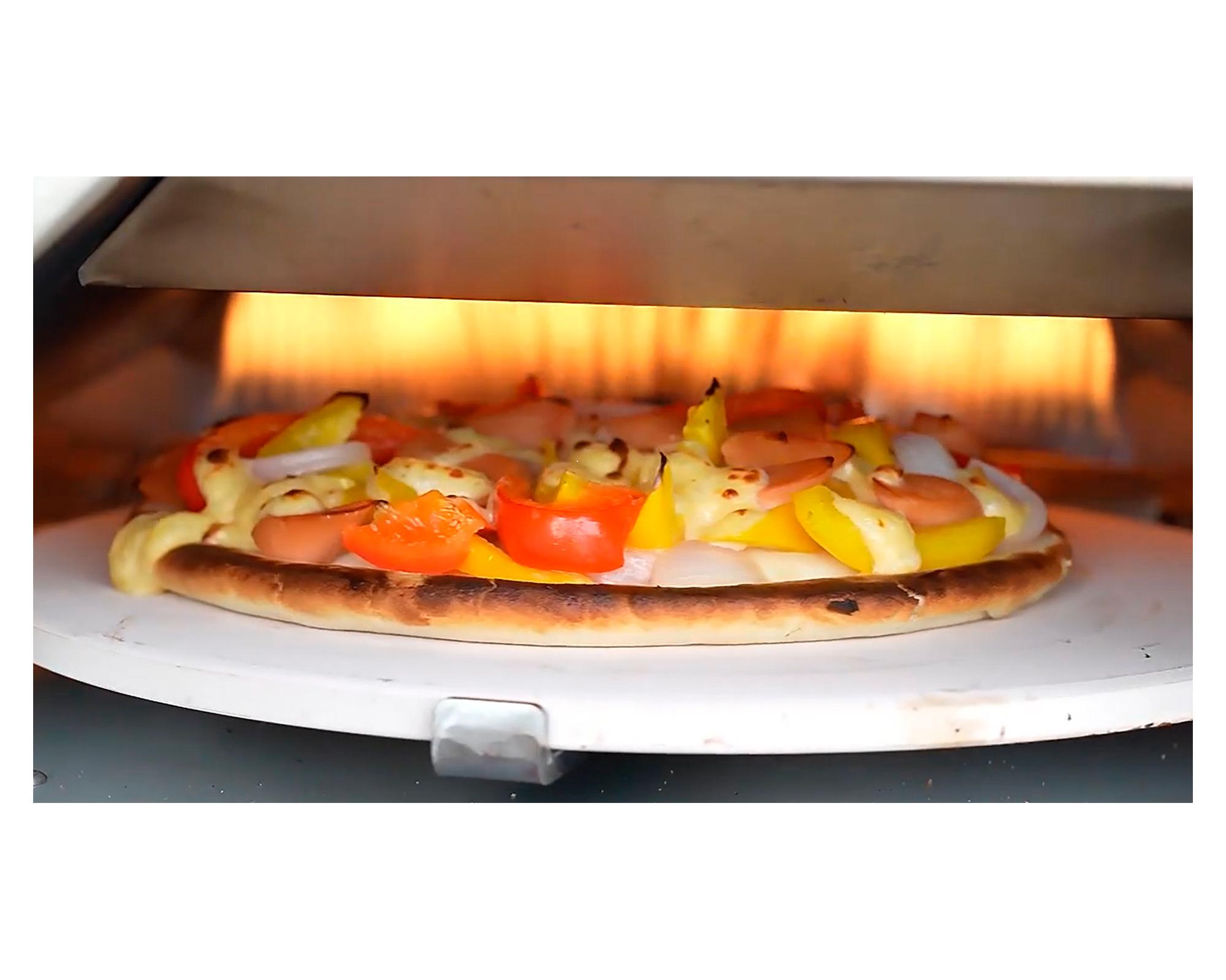 Horno pizza giratorio manual VPO-12GM negro/plata-3