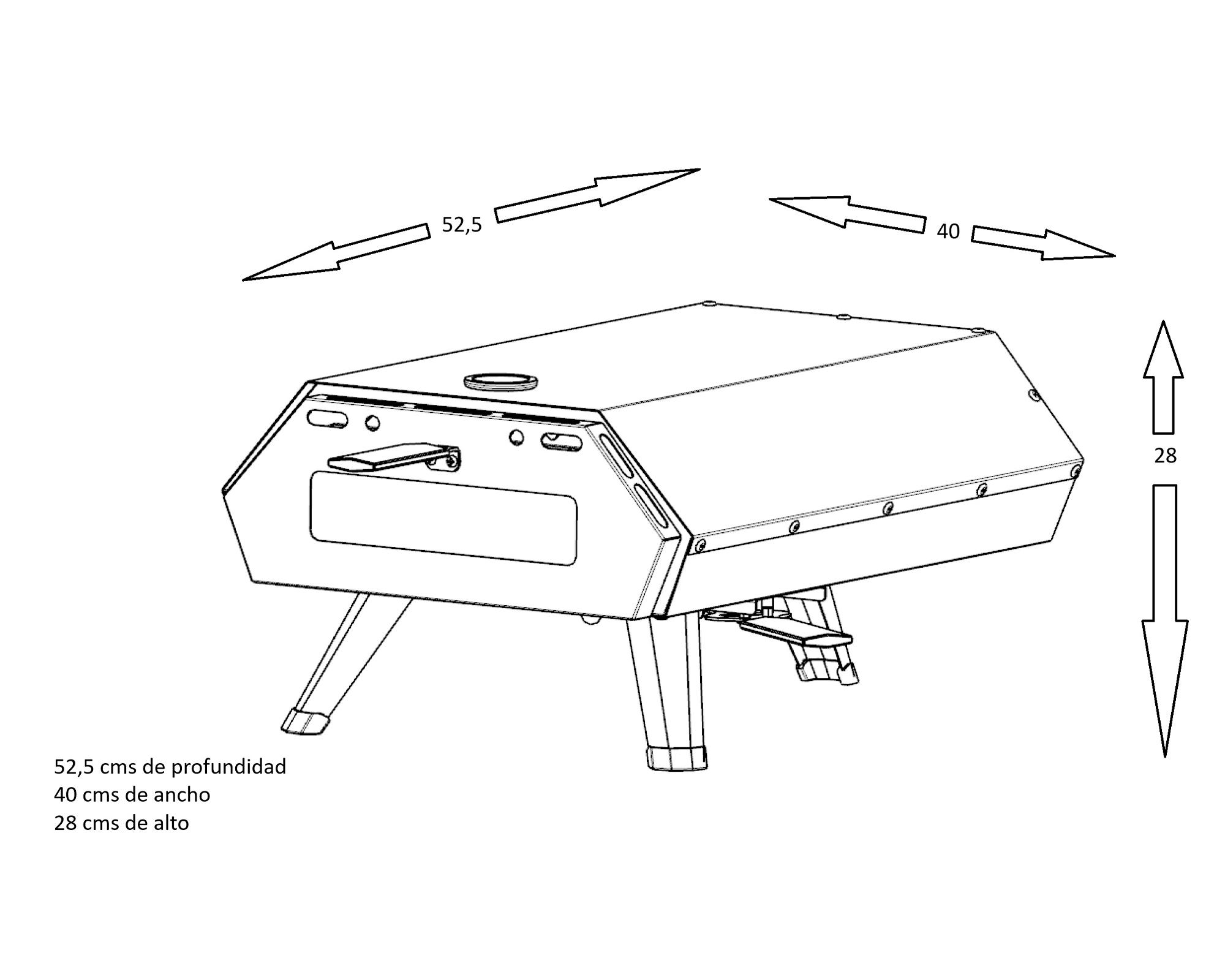 Horno pizza giratorio manual VPO-12GM negro/plata-7