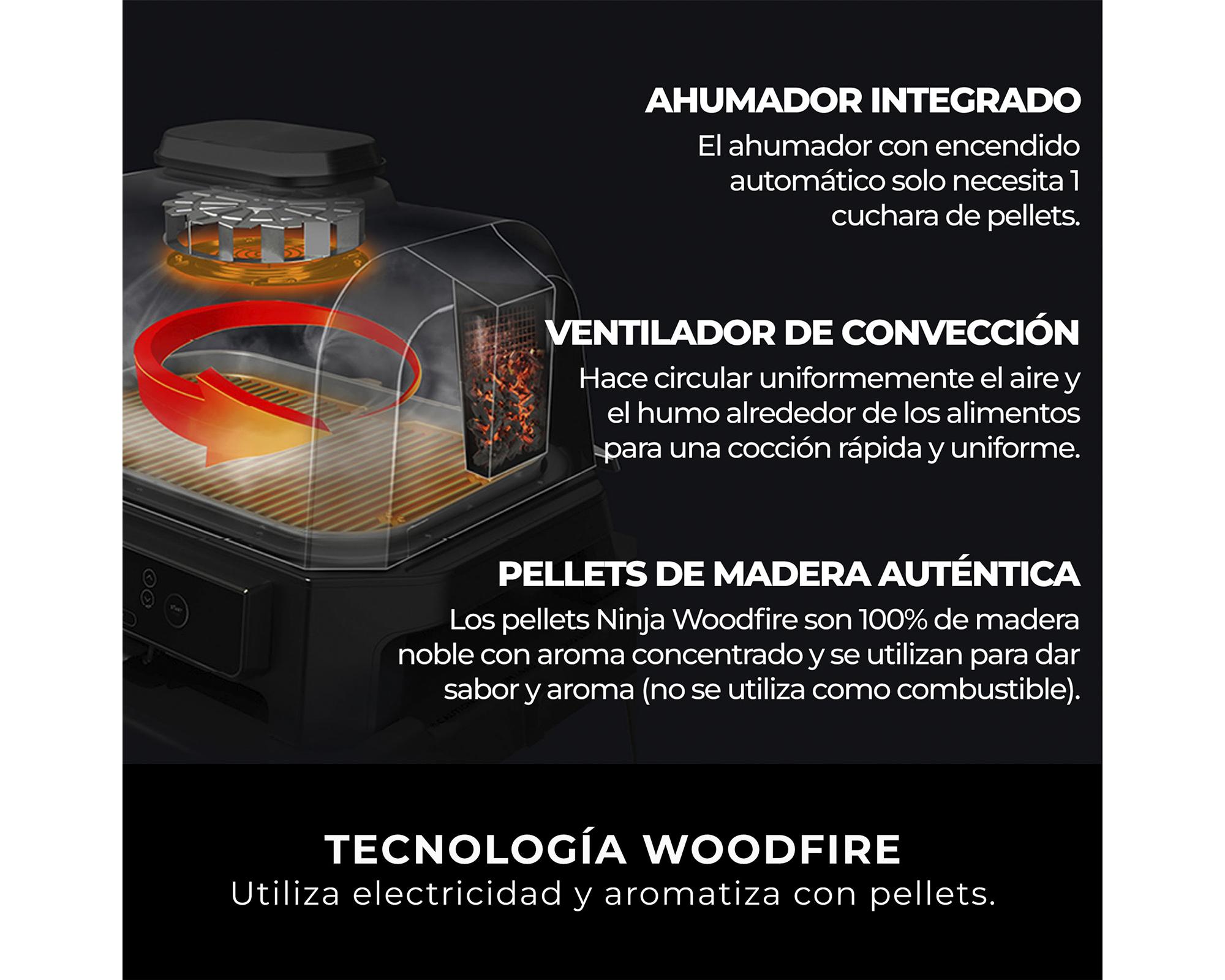 Parrilla eléctrica Woodfire XL Ninja 1700W-6