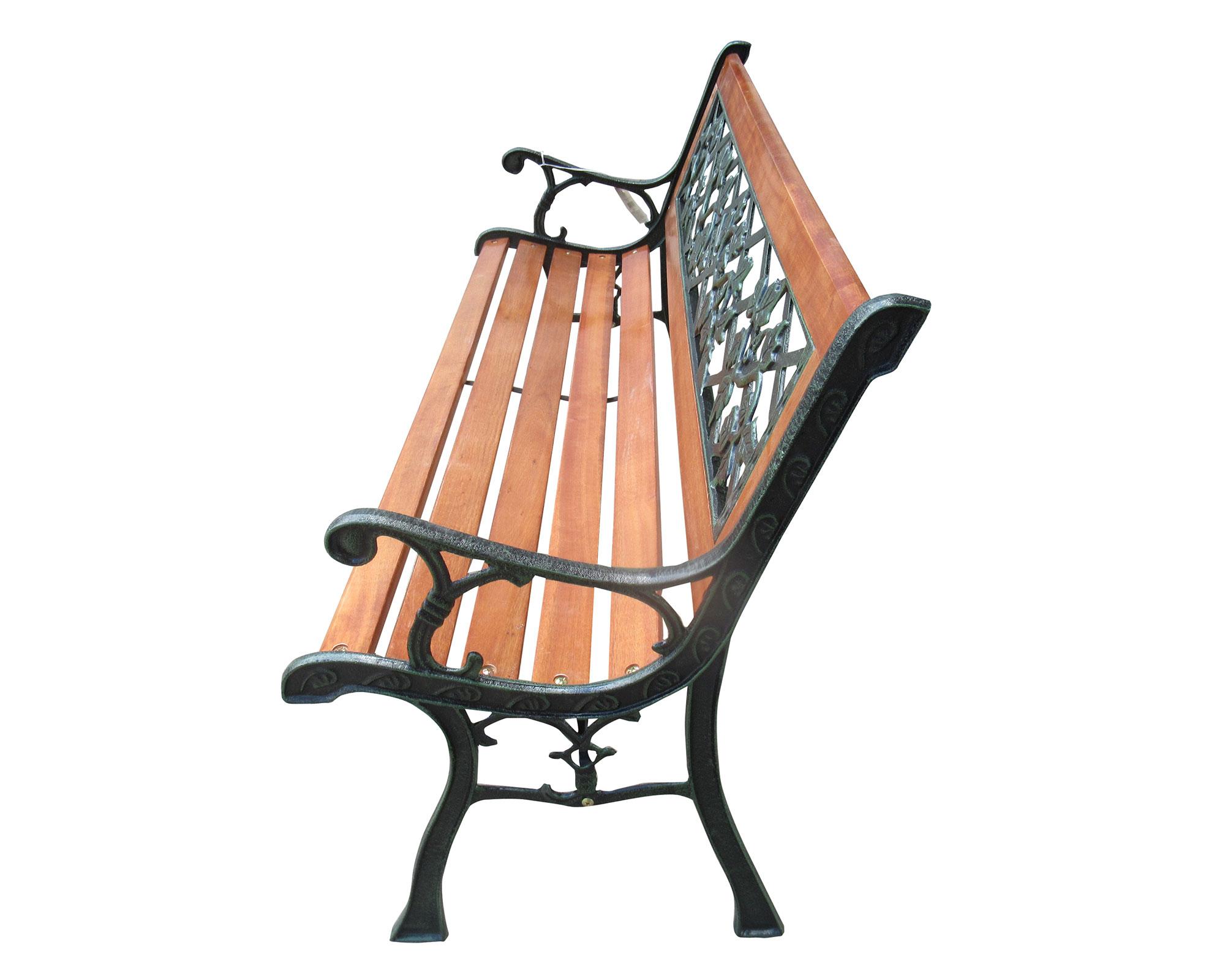 Banca hierro/madera hojas Outzen-1