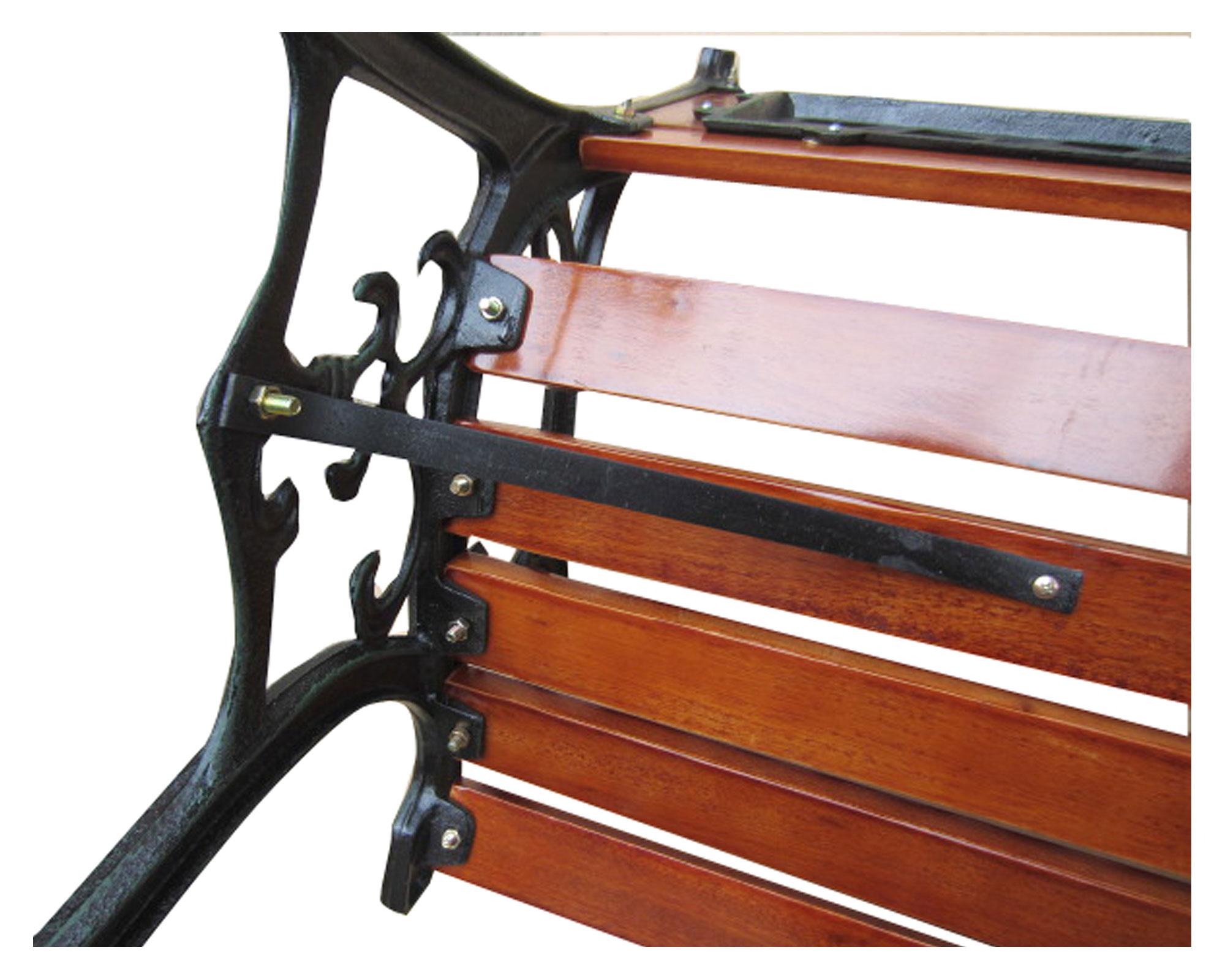 Banca hierro/madera hojas Outzen-3