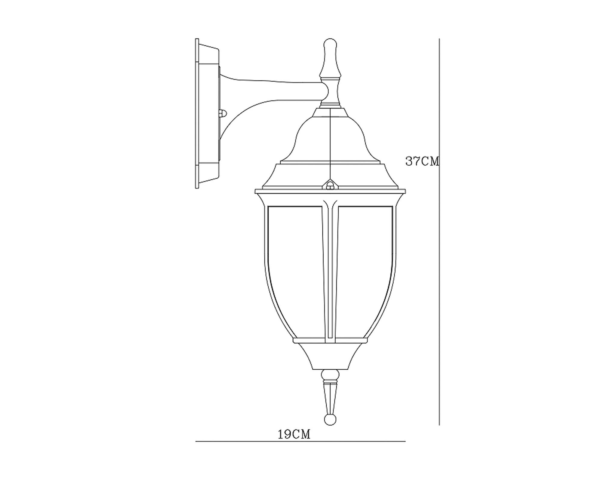 Farol pared 1L E27 negro 2 unidades Abitare.-4