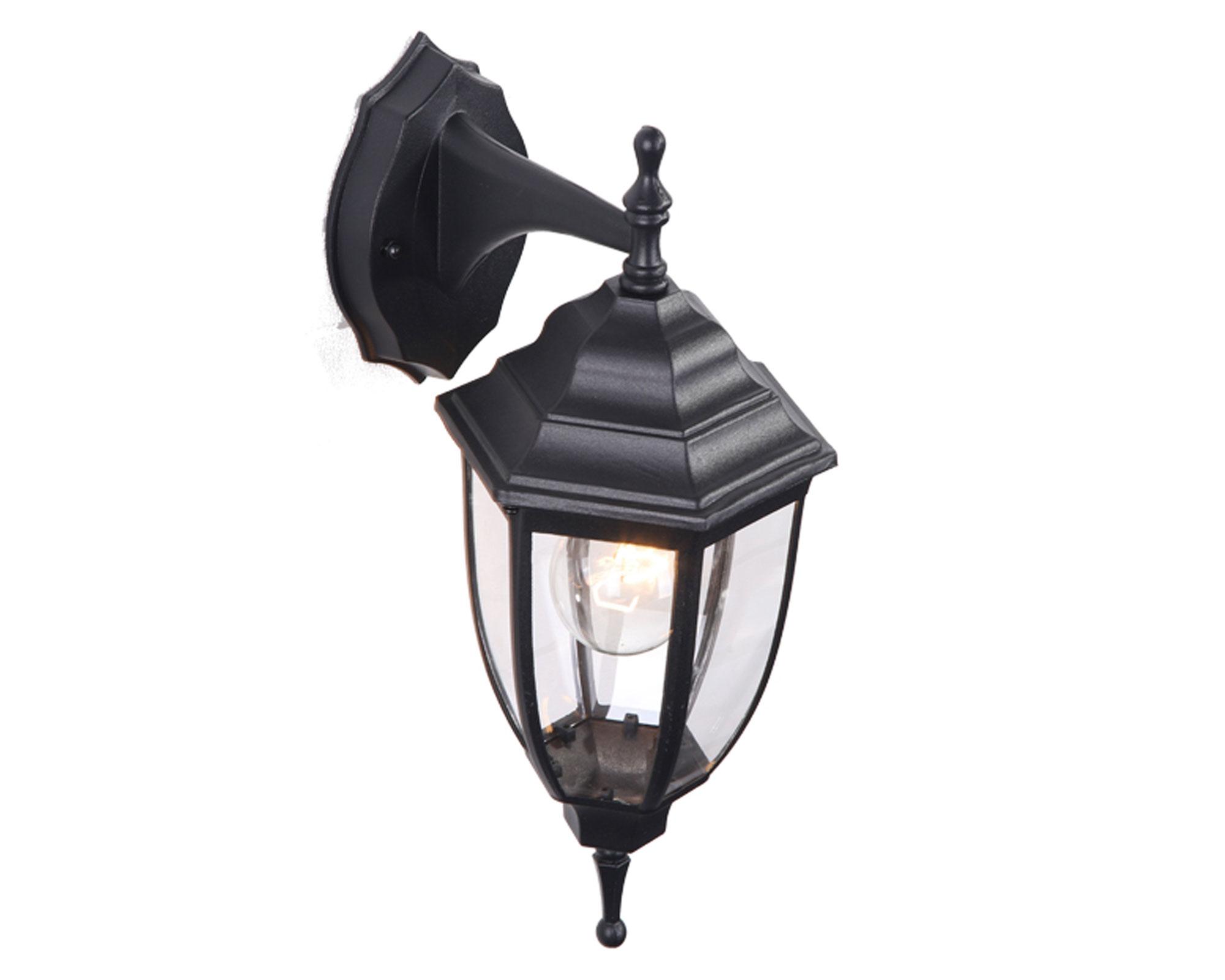 Farol pared 1L E27 negro 2 unidades Abitare.-1
