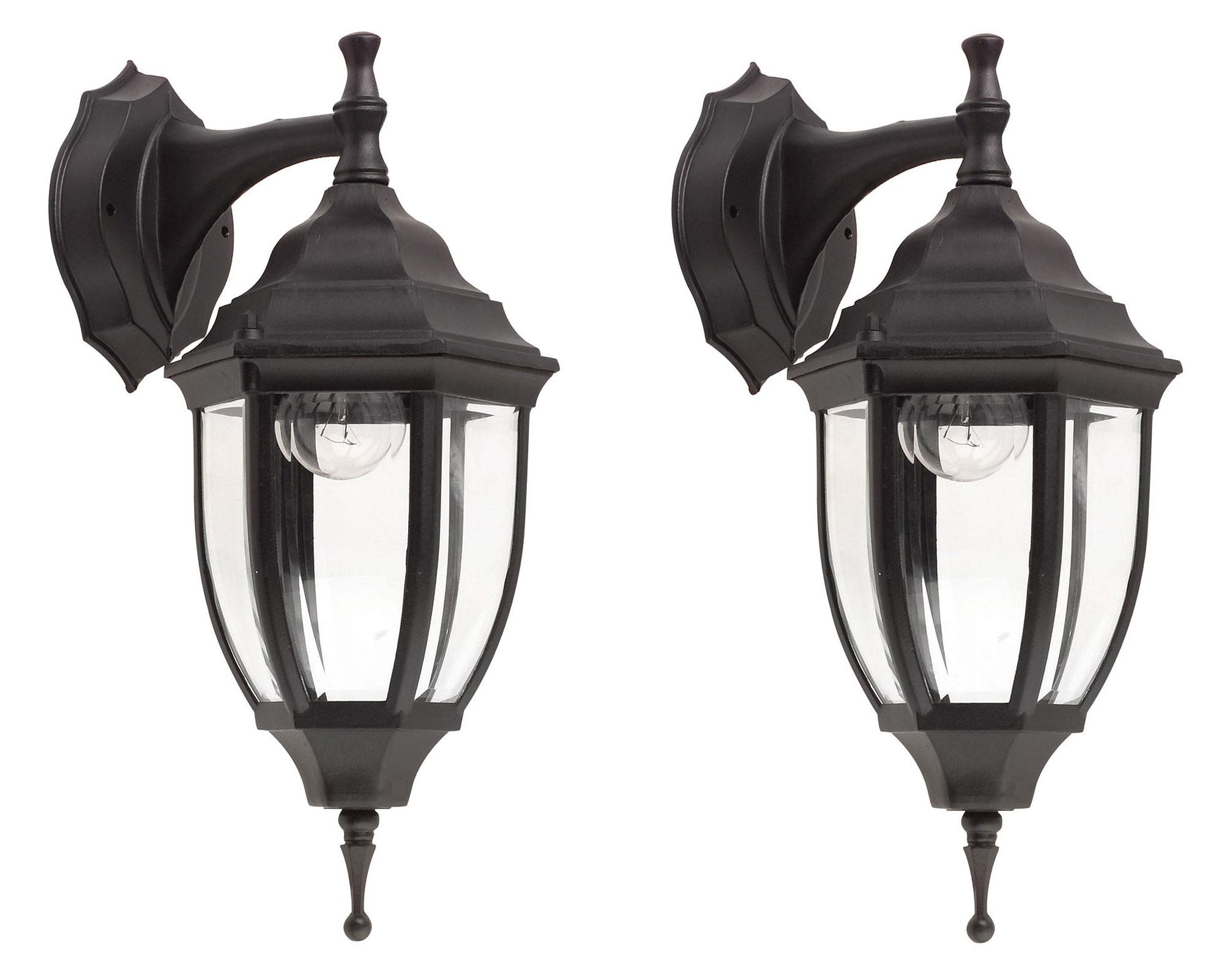 Farol pared 1L E27 negro 2 unidades Abitare.-0