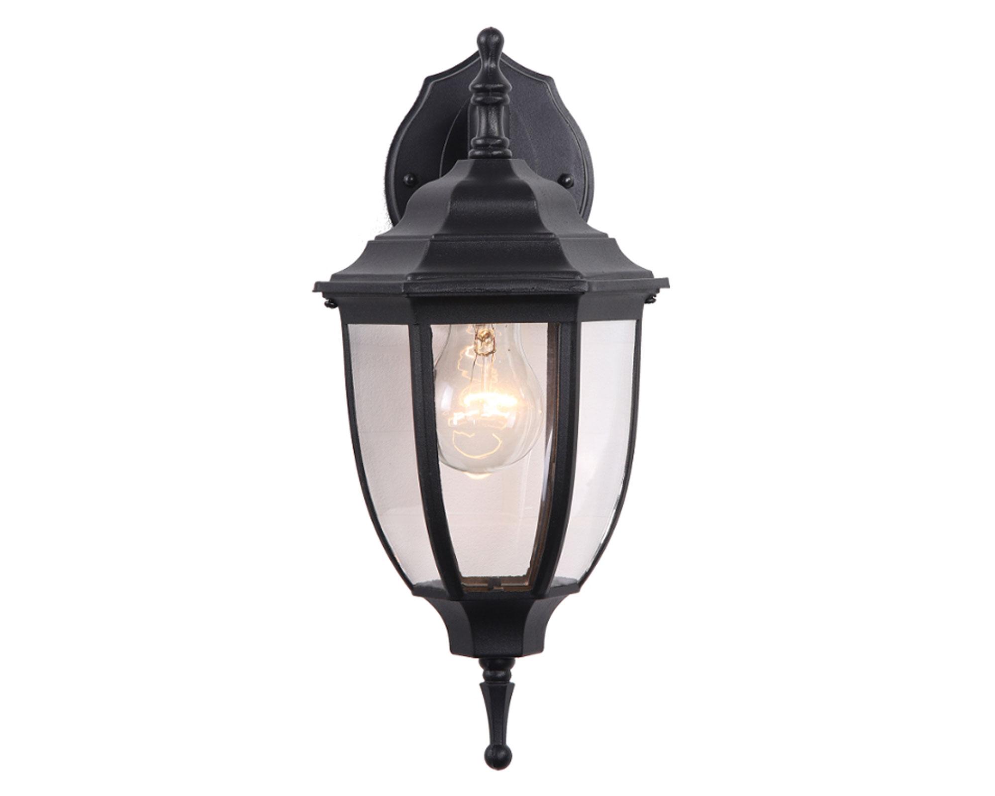 Farol pared 1L E27 negro 2 unidades Abitare.-2