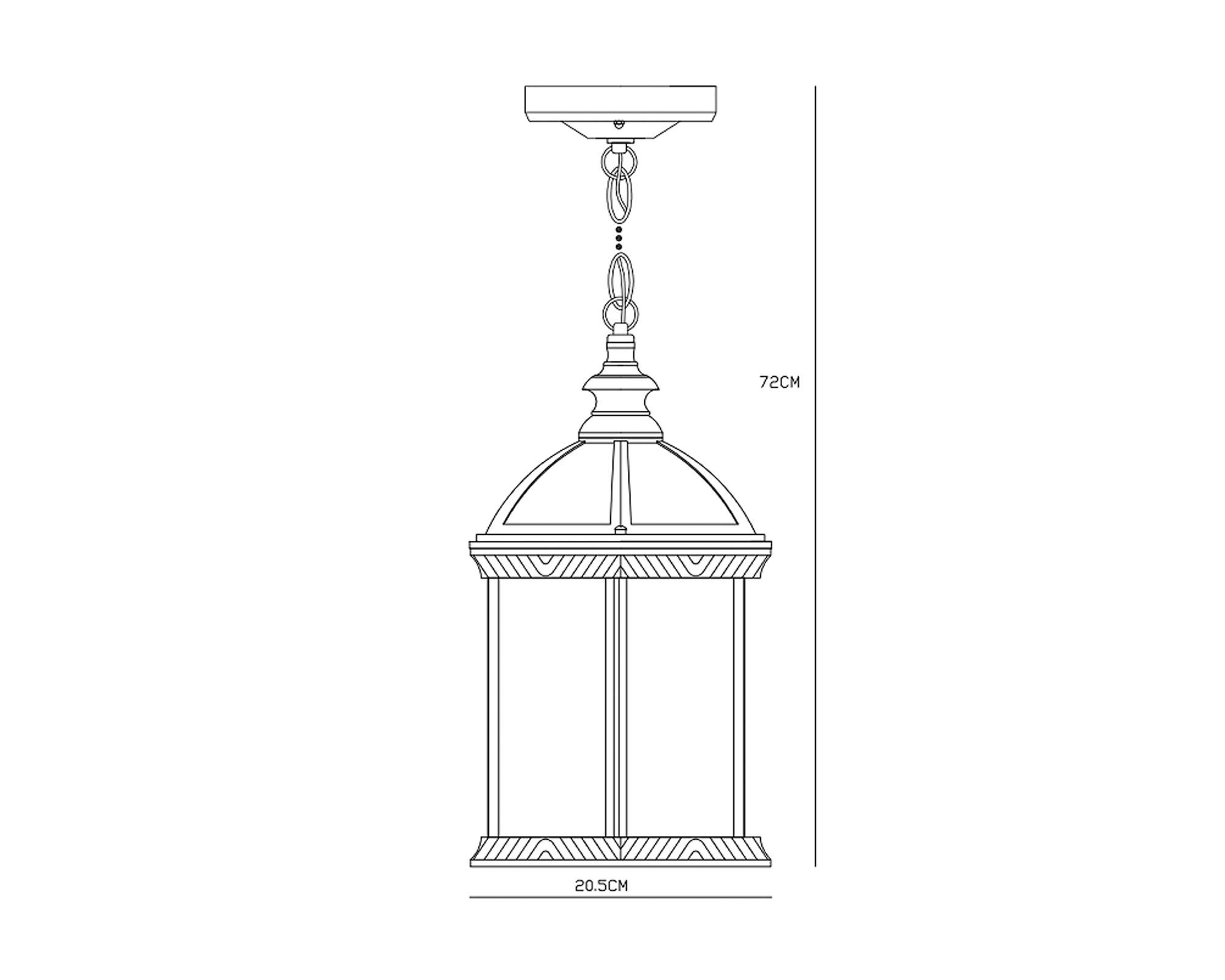 Farol colgar 1L E27 hexágono gris Abitare-5