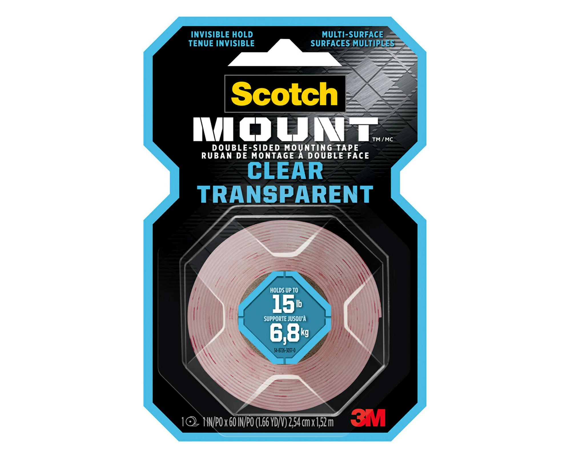 Cinta montaje doble faz Transparente 2.54 cm x 1.52 m-0