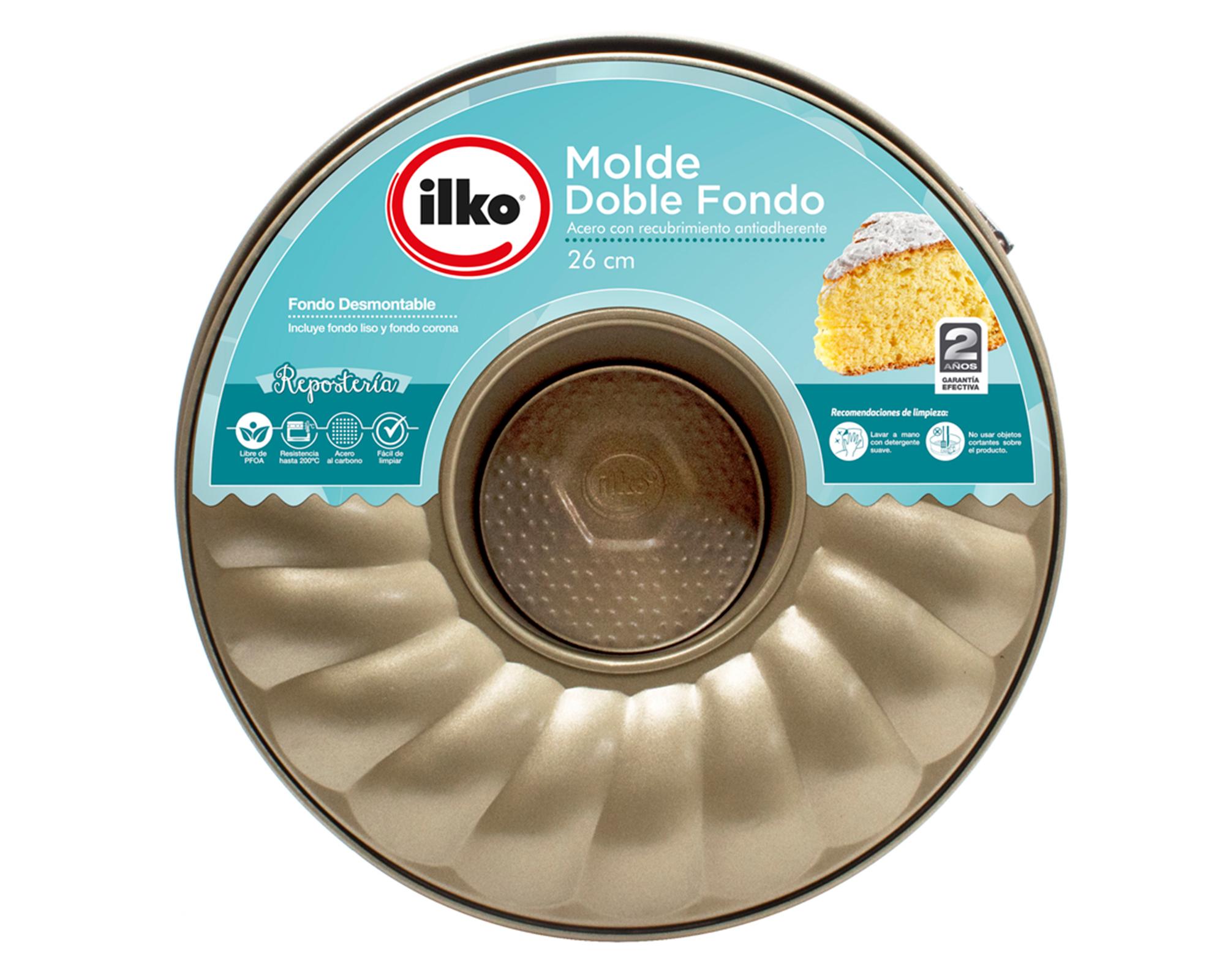 Molde doble fondo dorado 26 cm-1