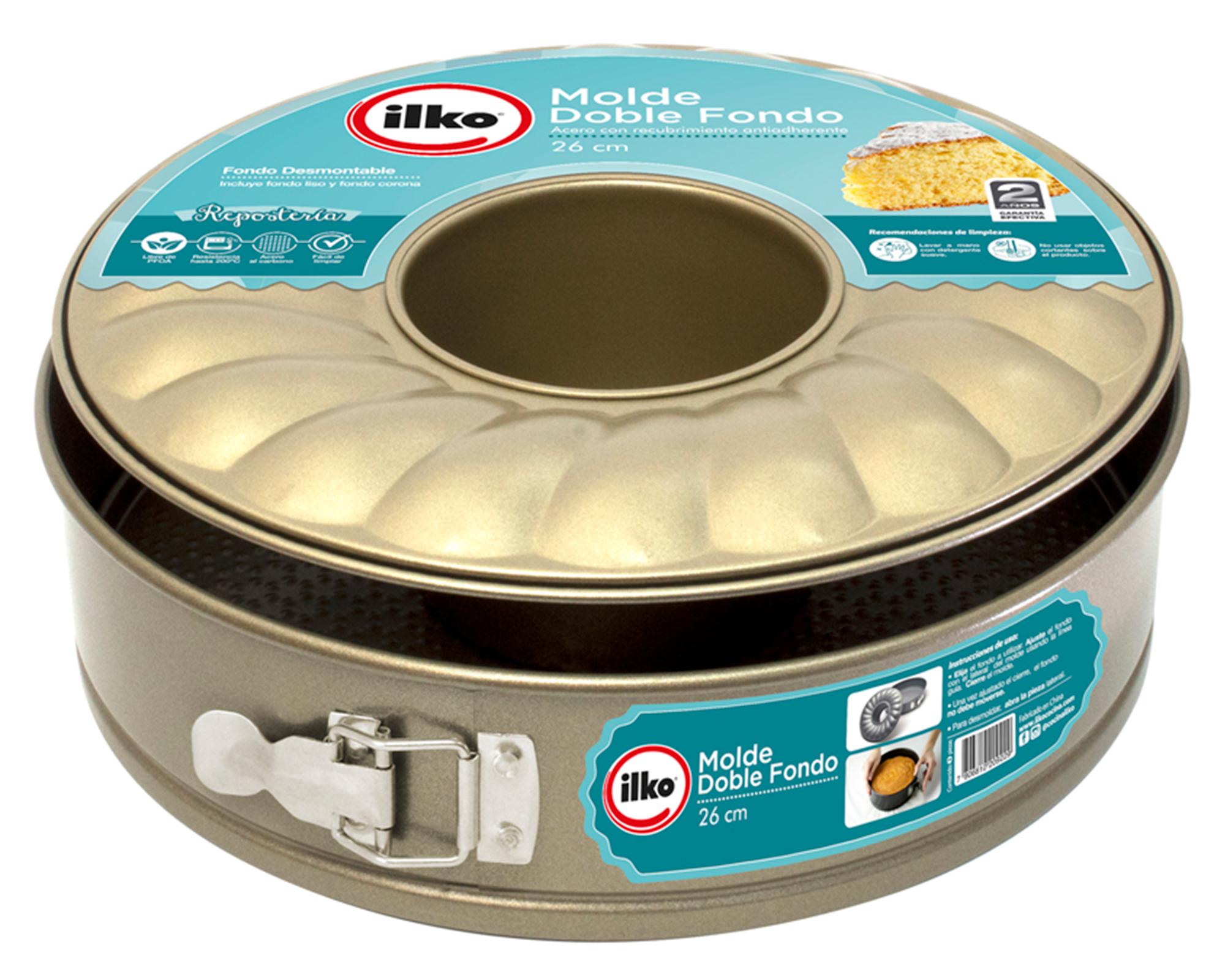 Molde doble fondo dorado 26 cm-0