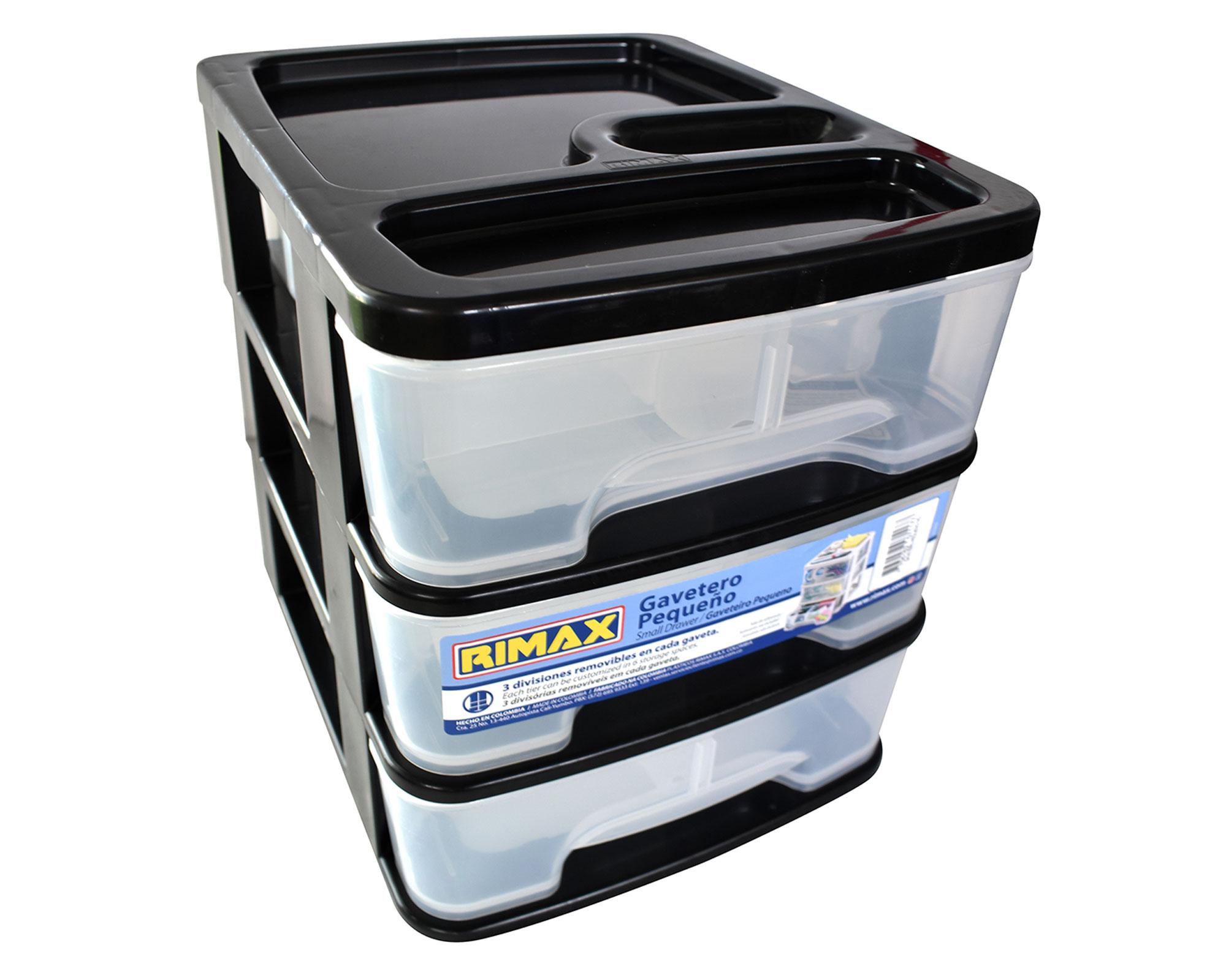 Caja organizadora 3 cajones RX7117 negro Rimax-2