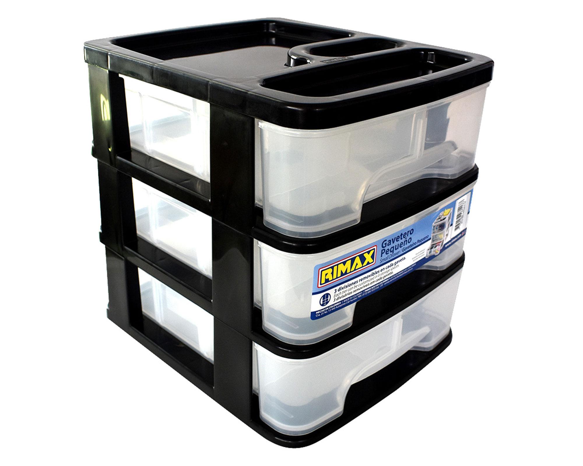 Caja organizadora 3 cajones RX7117 negro Rimax-1