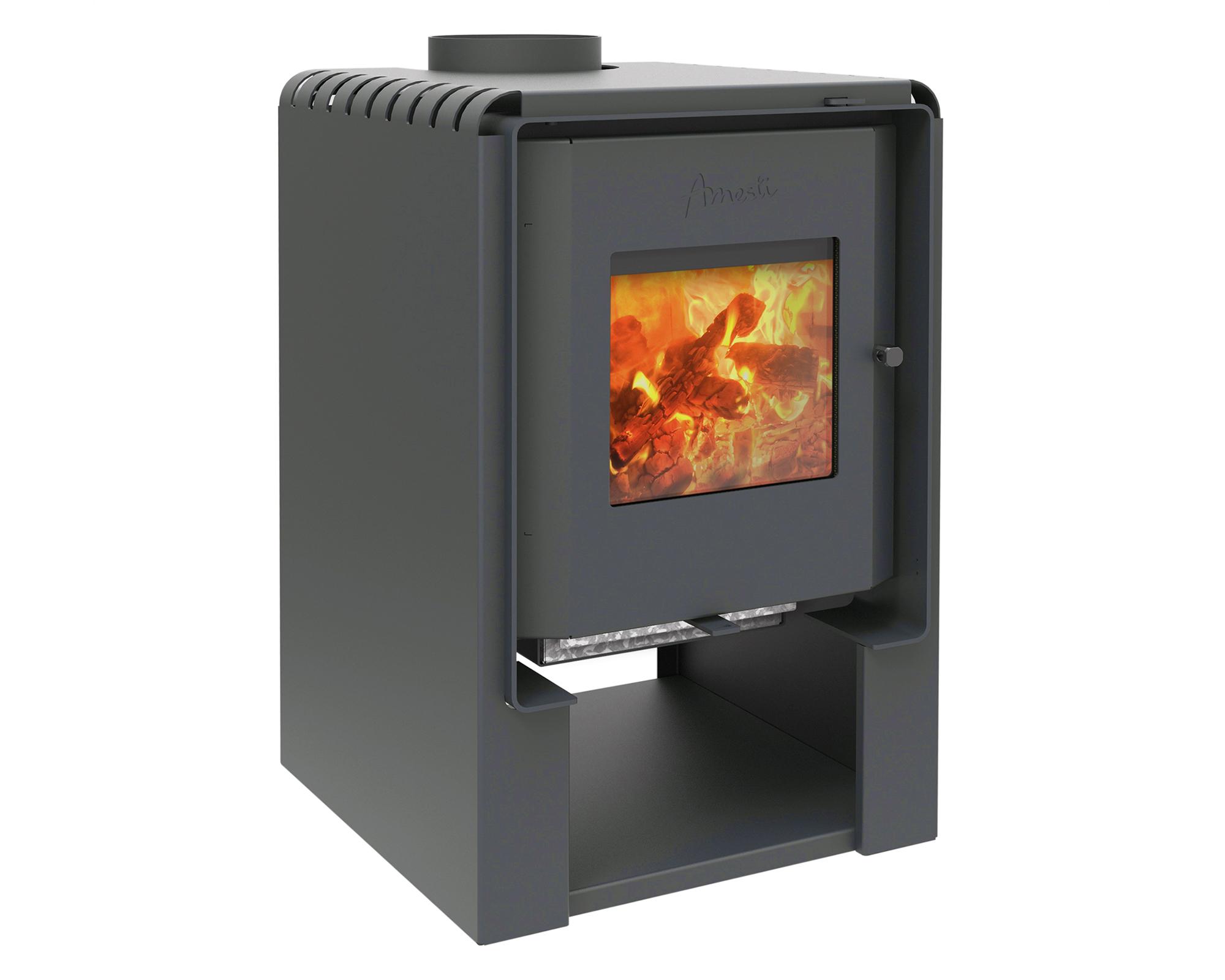 Estufa leña 9000W Scantek 360 gris-0