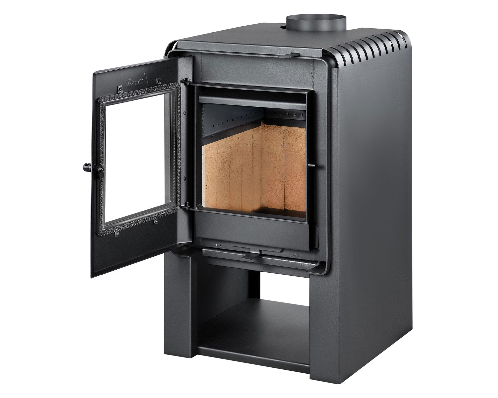 Estufa leña 9000W Scantek 360 gris-3