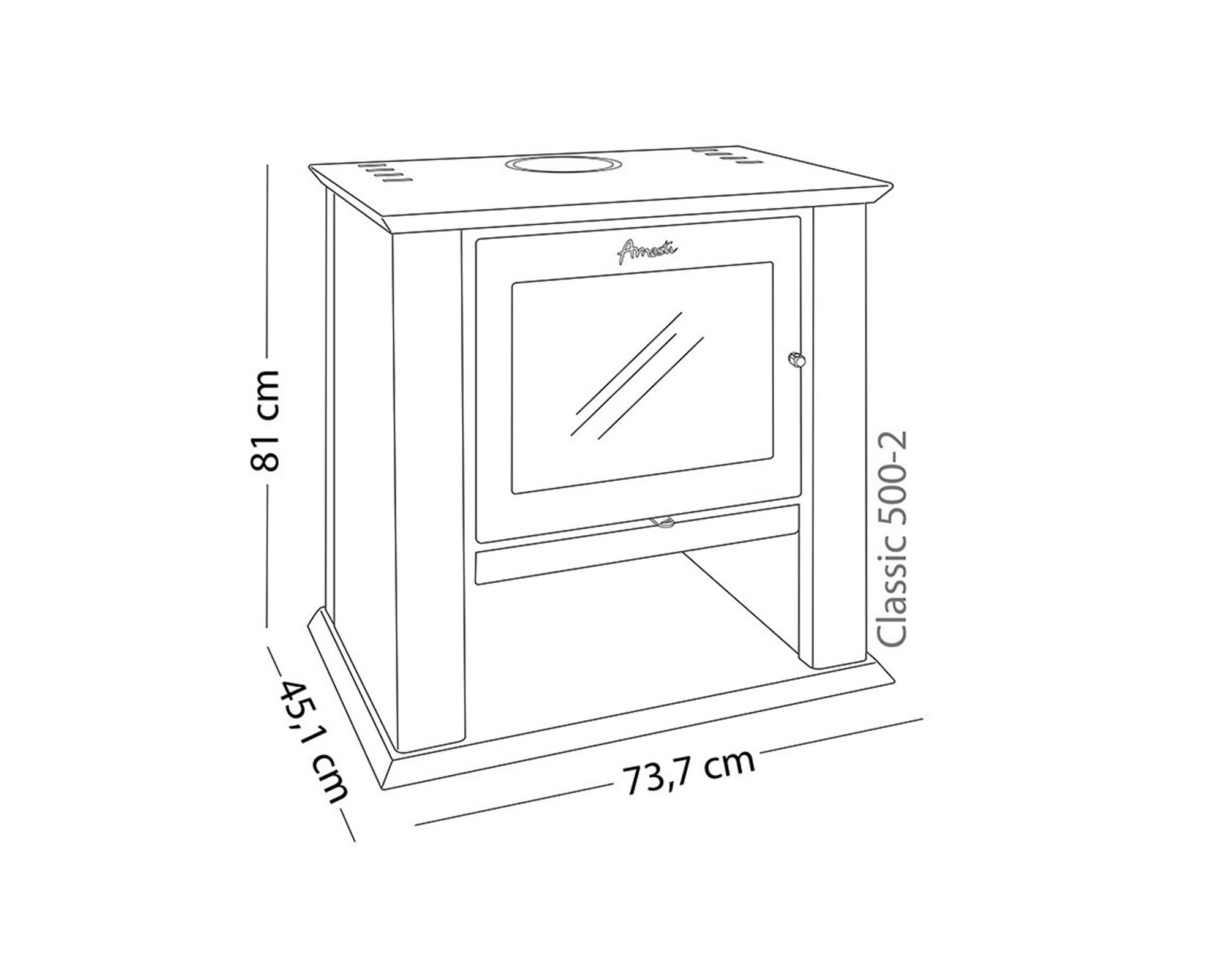 Estufa a leña 1300W Classic 500 italiano-2