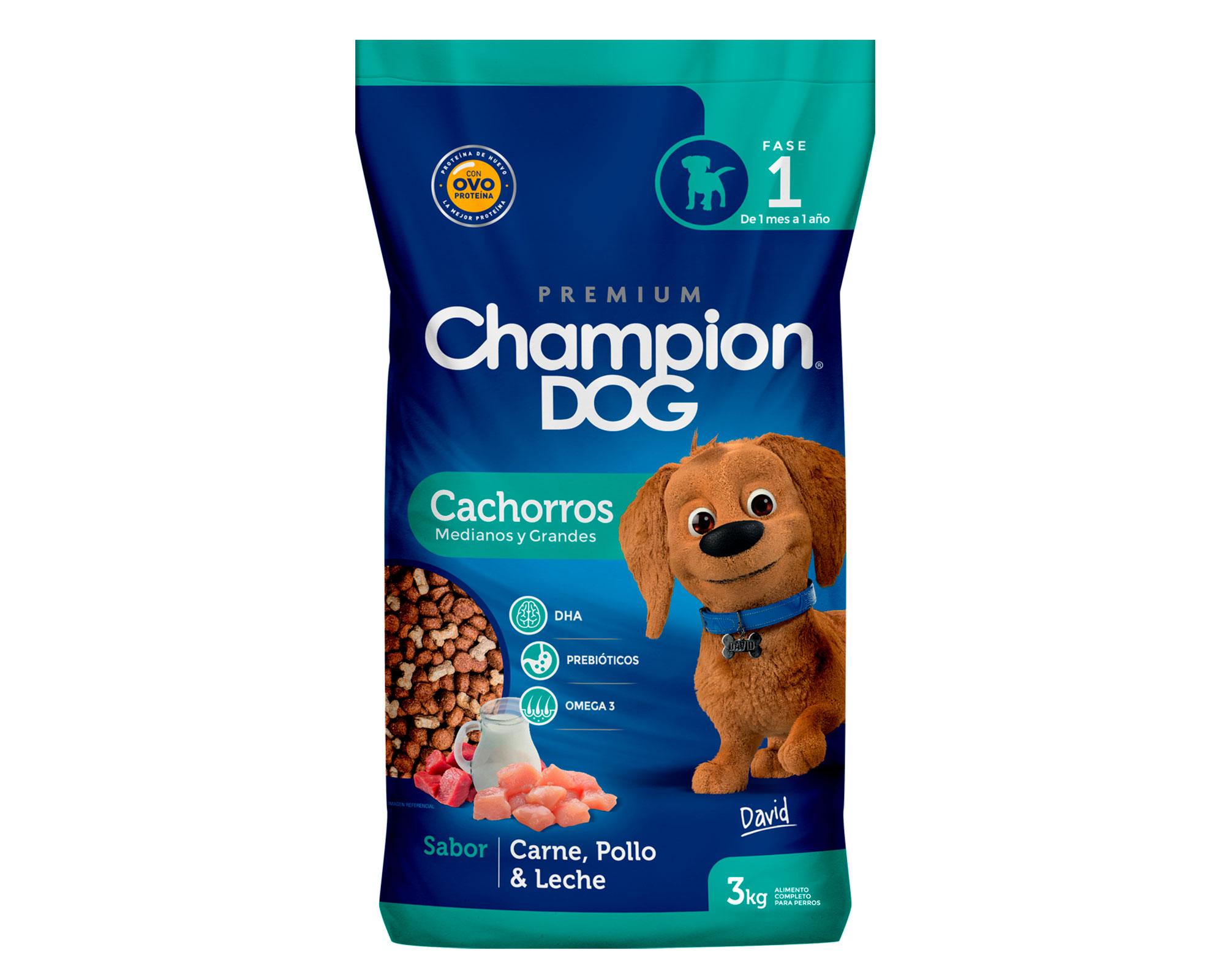 Alimento cachorro 3 kg carne pollo y leche champion dog-0
