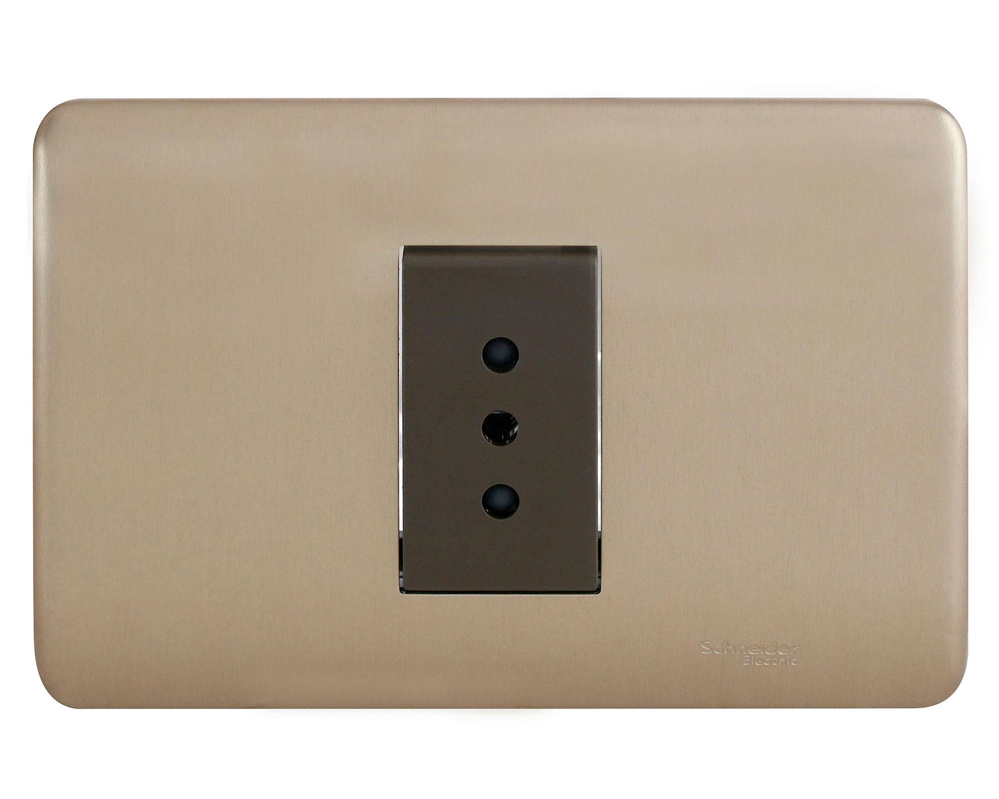 Toma corriente simple iridium bronceado Schneider-0