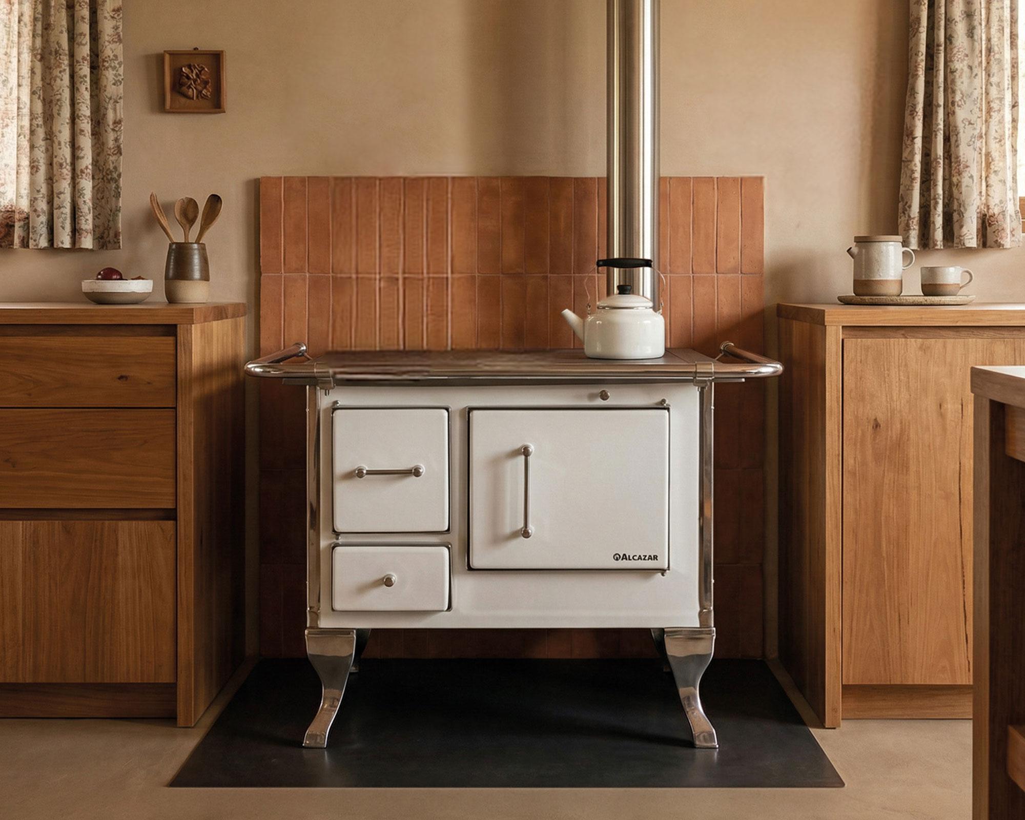 Cocina a leña Villarica 70 blanca-5