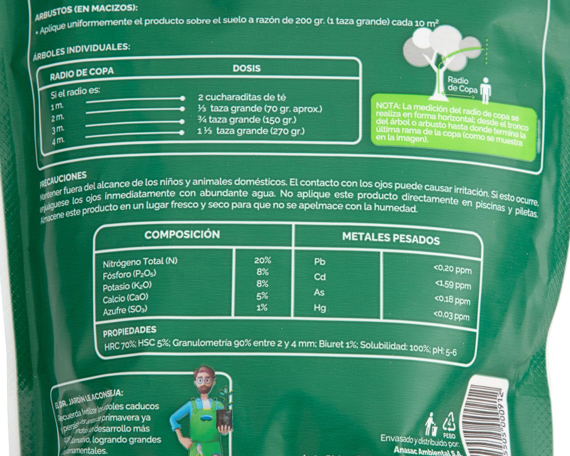 Fertilizante árboles/arbustos 1 kg-3