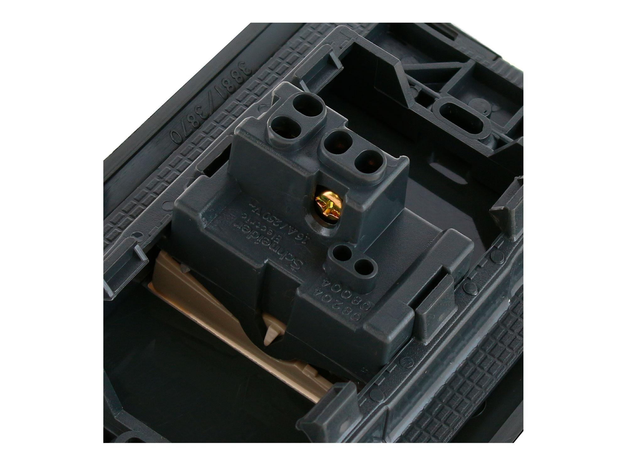 Placa armada toma corriente simple iridium champagne Schneider-4