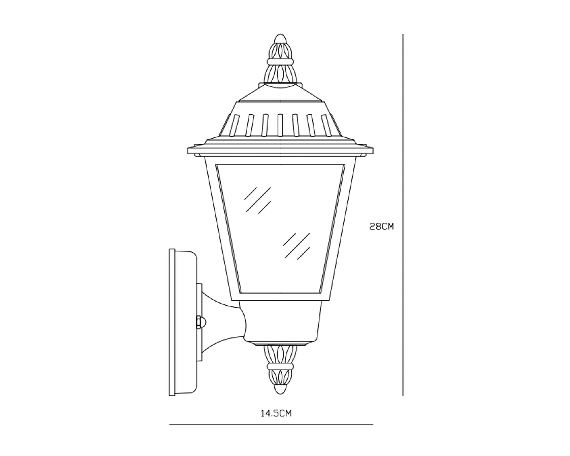 Farol pared 1L E27 negro Abitare-4
