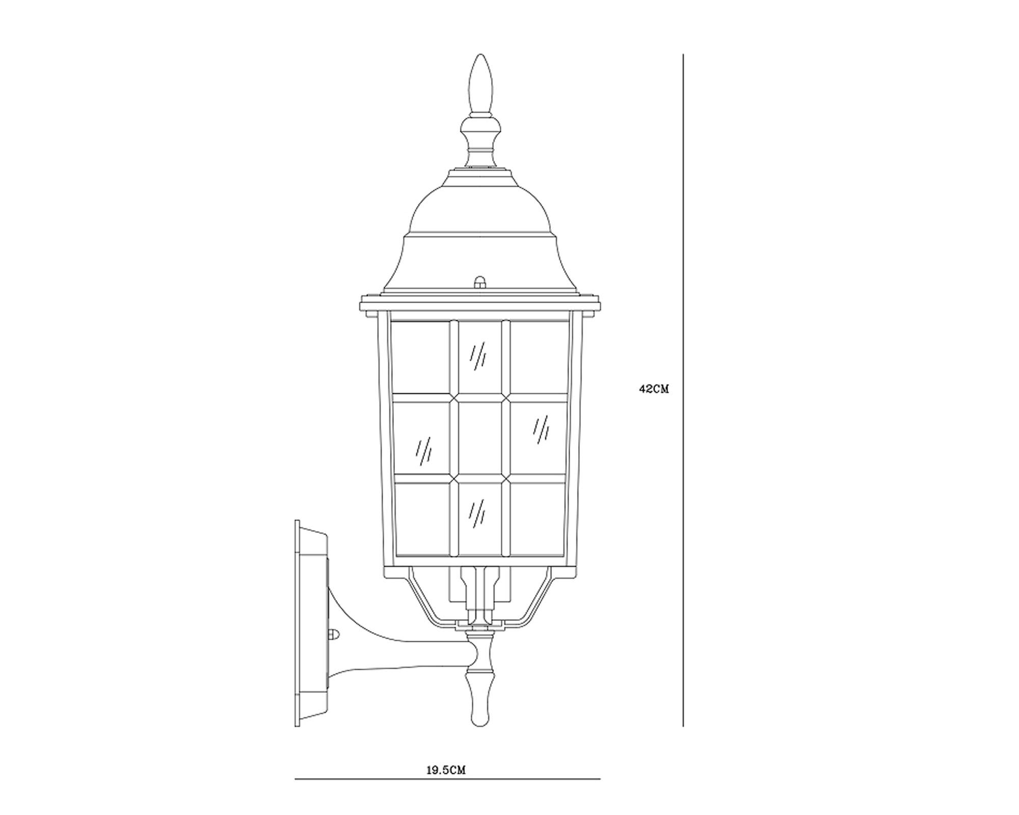 Farol pared 1L E27 negro Abitare-8