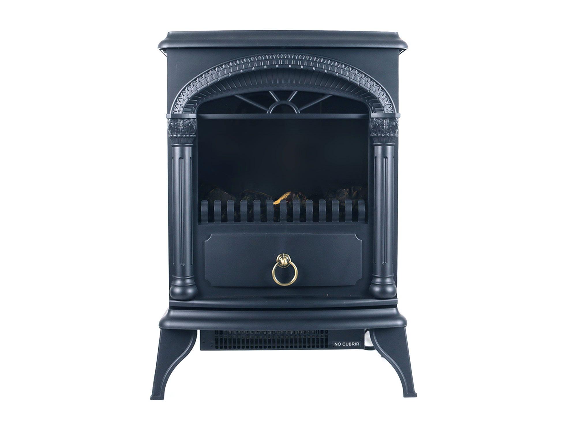 Estufa eléctrica 1680W Roble negro Alcazar-0