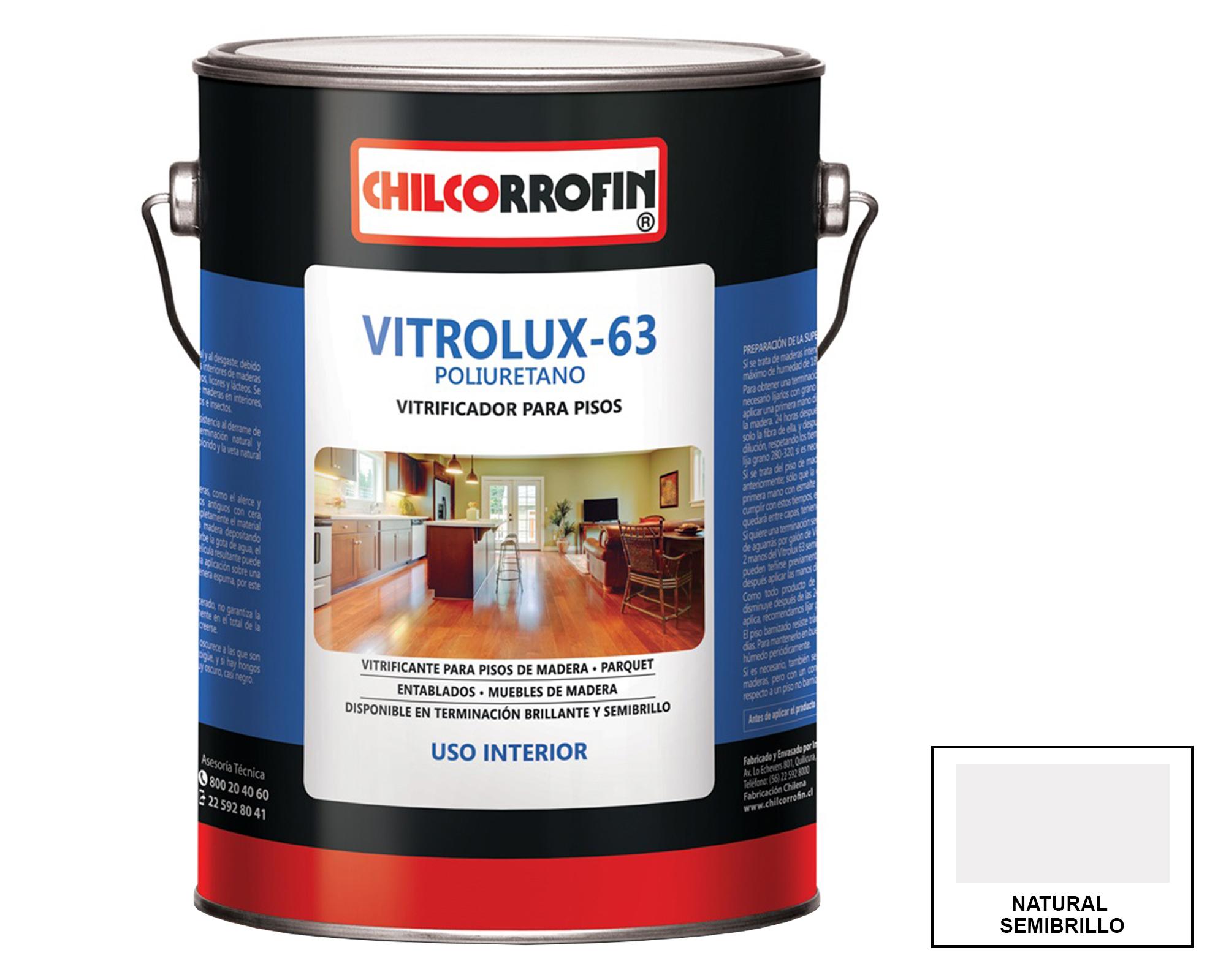 Barniz 1 galón Vitrolux-63 natural semi brillante Chilcorrofin-0