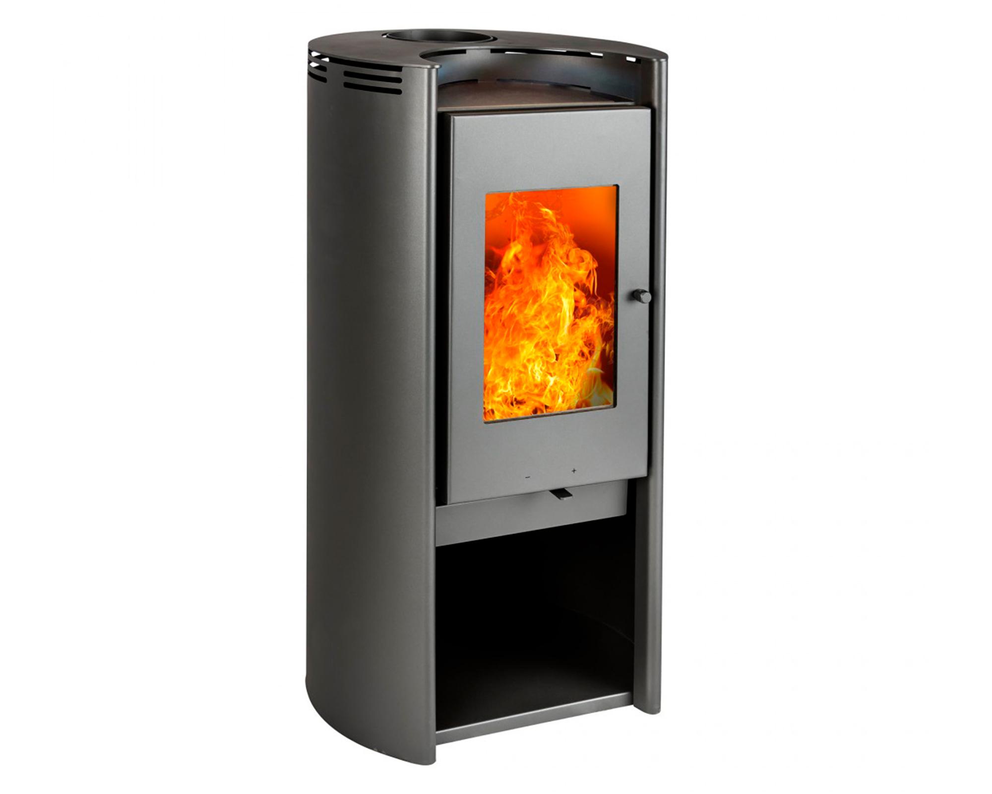 Calefactor a leña 50-191 m2 Rondo 450 Design gris-1