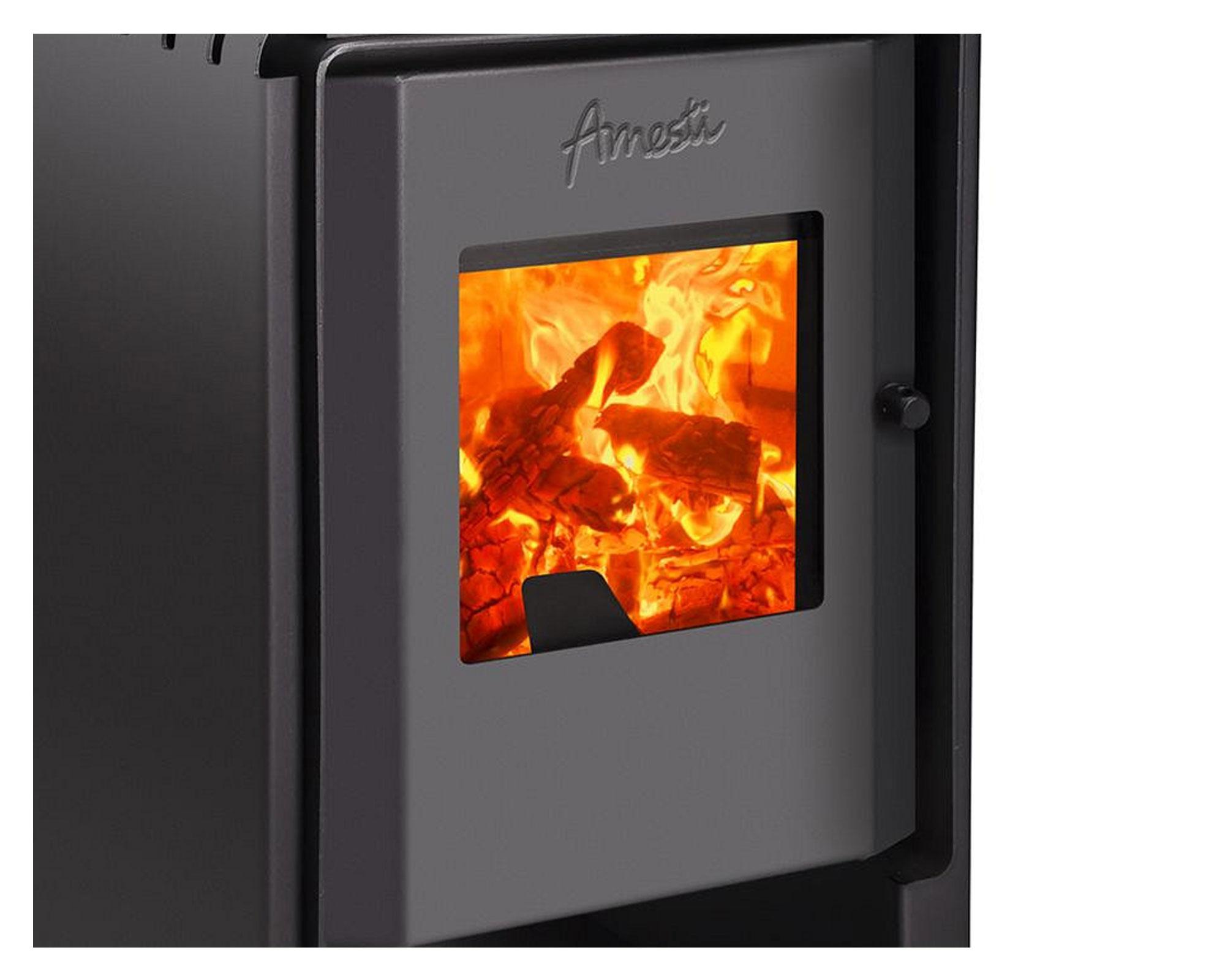 Estufa a leña 6000 Kcal/h Scantek 350 gris charcoal Amesti-2