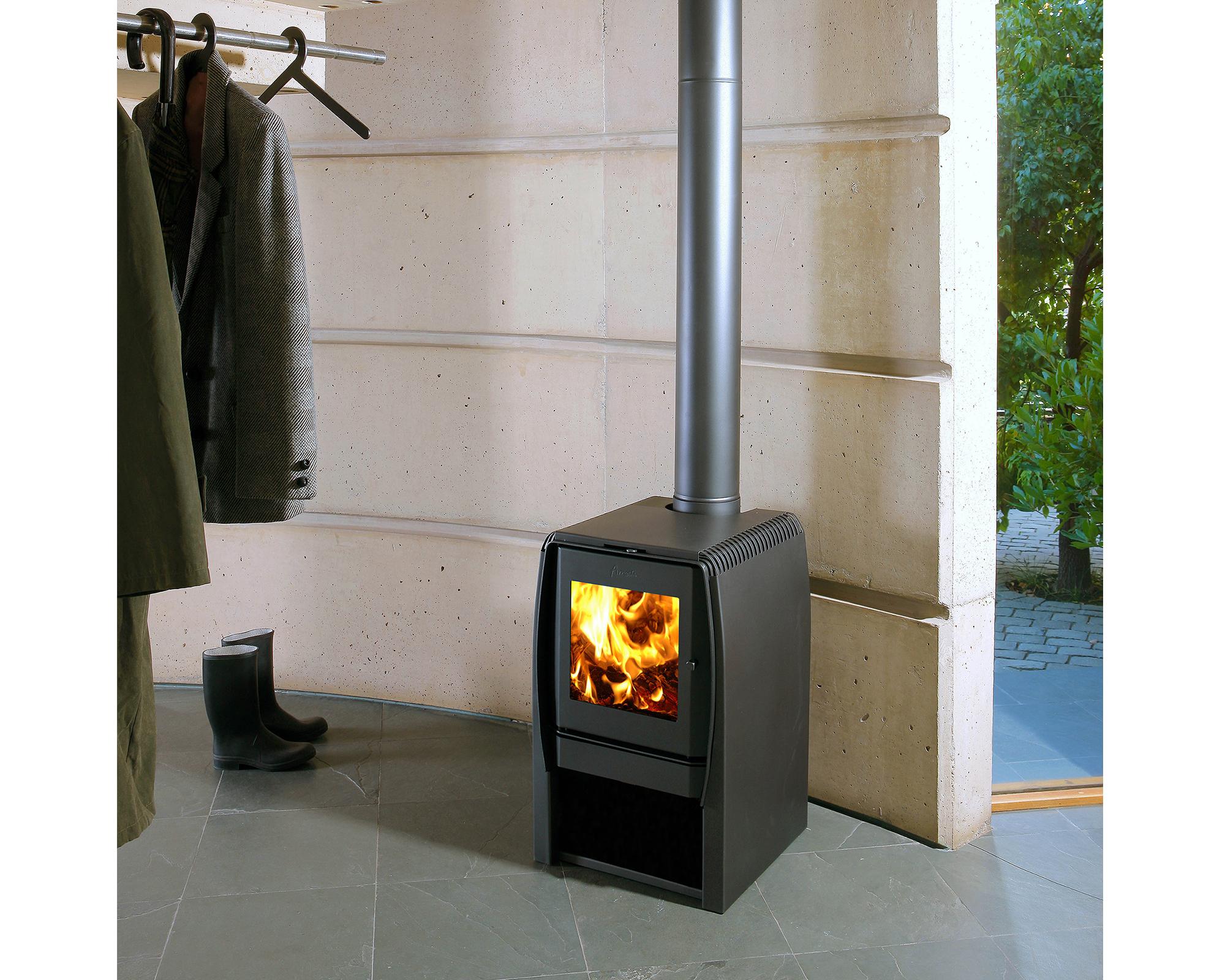 Estufa a leña Nordic 350 gris charcoal-2