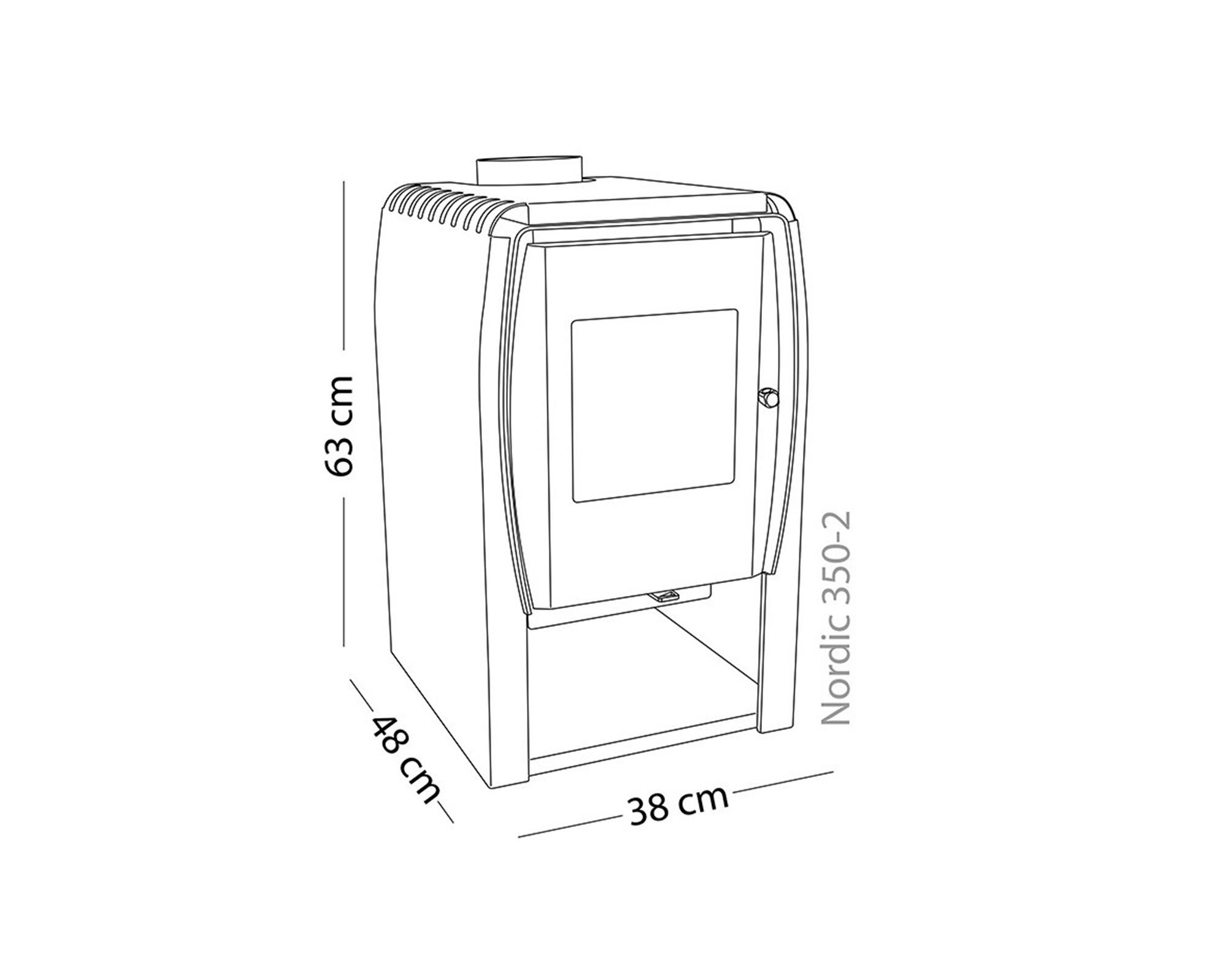 Estufa a leña Nordic 350 gris charcoal-3