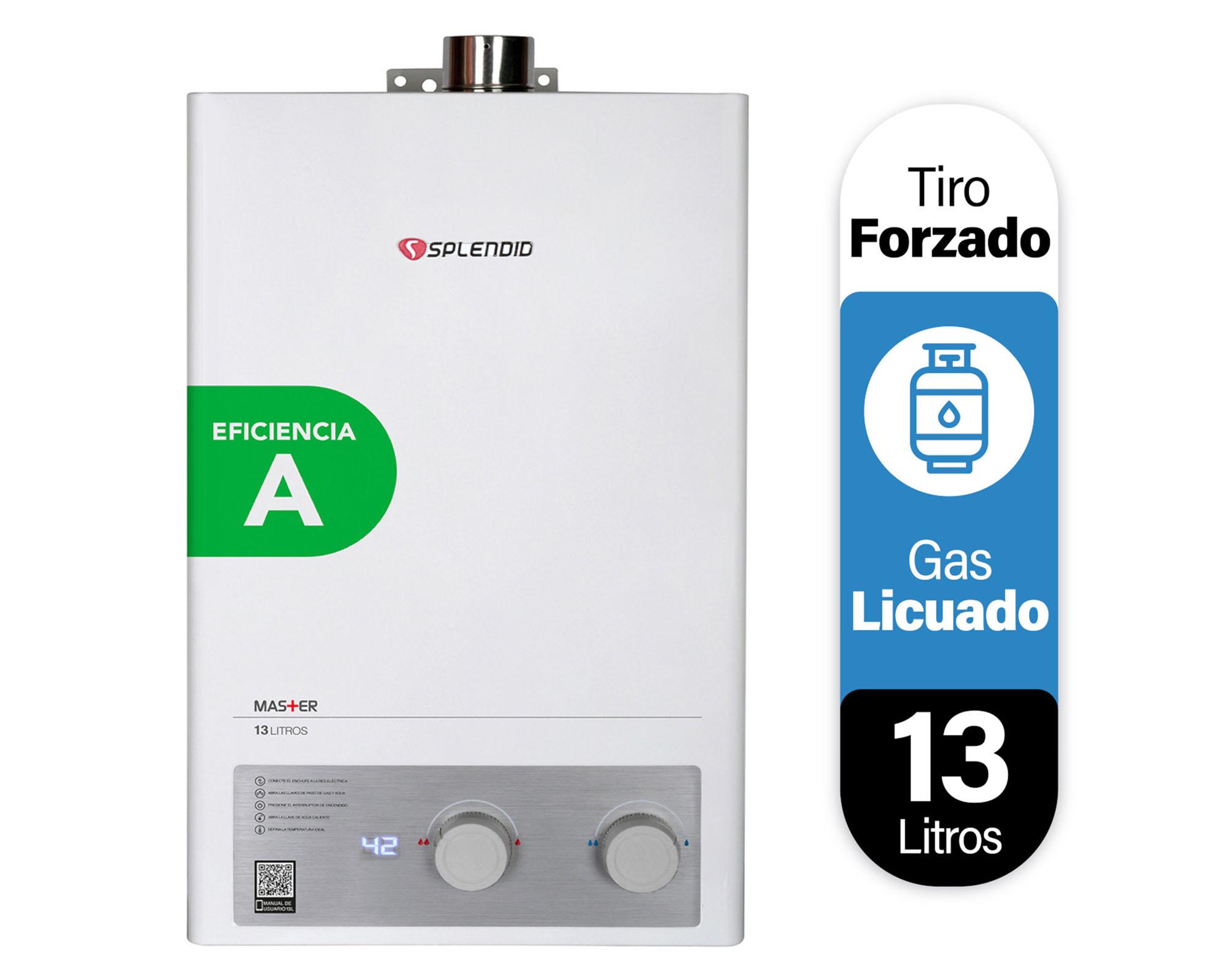 Calefont ionizado tiro forzado 13 litros gas licuado Master Splendid-1