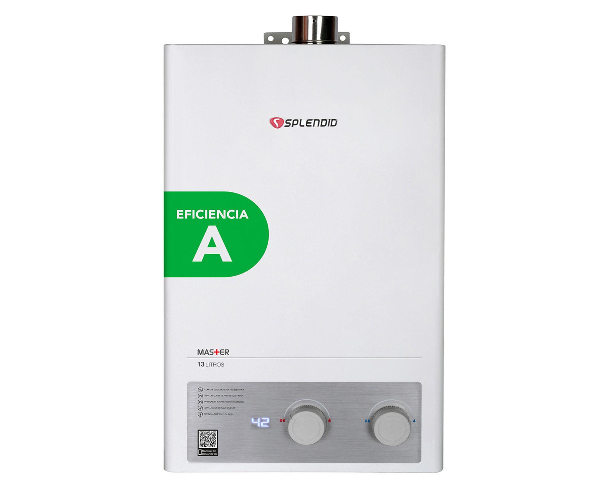 Calefont ionizado tiro forzado 13 litros gas licuado Master Splendid-0