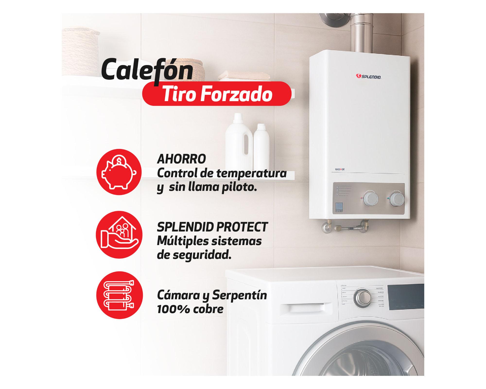 Calefont tiro forzado 13 litros gas natural Master Splendid-4