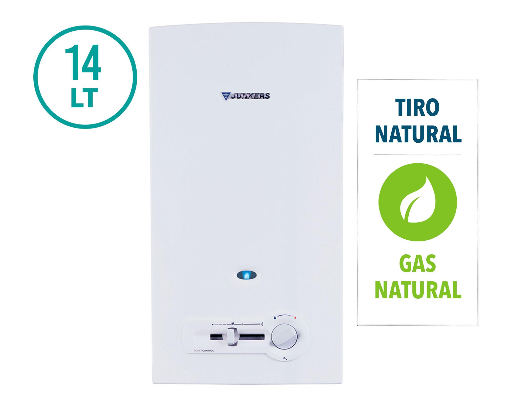 Calefont tiro natural 14 lt gas natural W14 2P Junkers-1