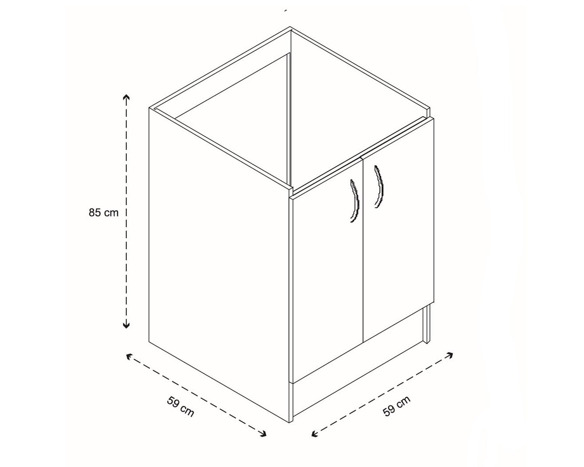 Mueble base lavaplatos 2 puertas Forlady blanco Mobikit-4