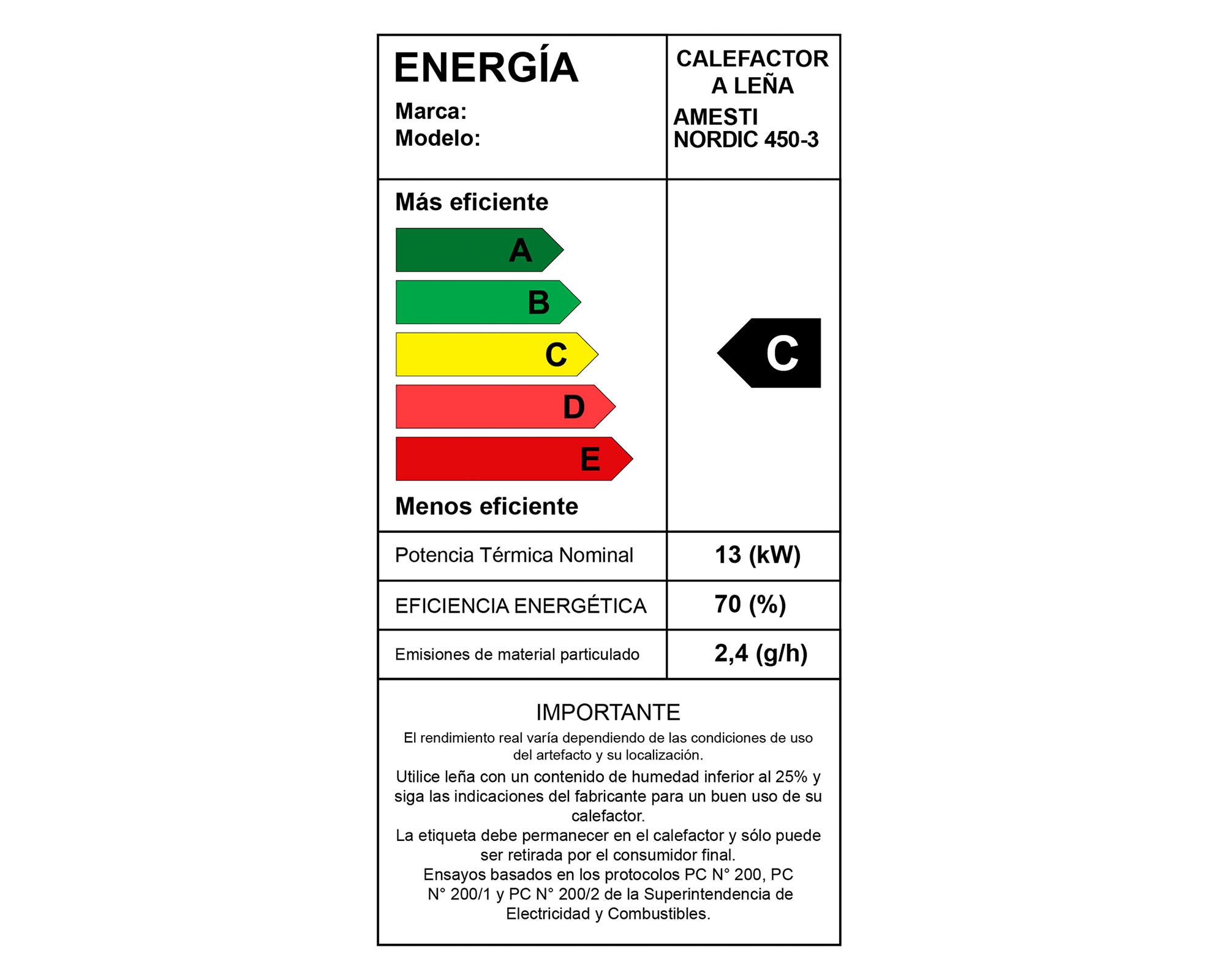 Estufa a leña 12000 Kcal/h Nordic 450 grafito Amesti-9