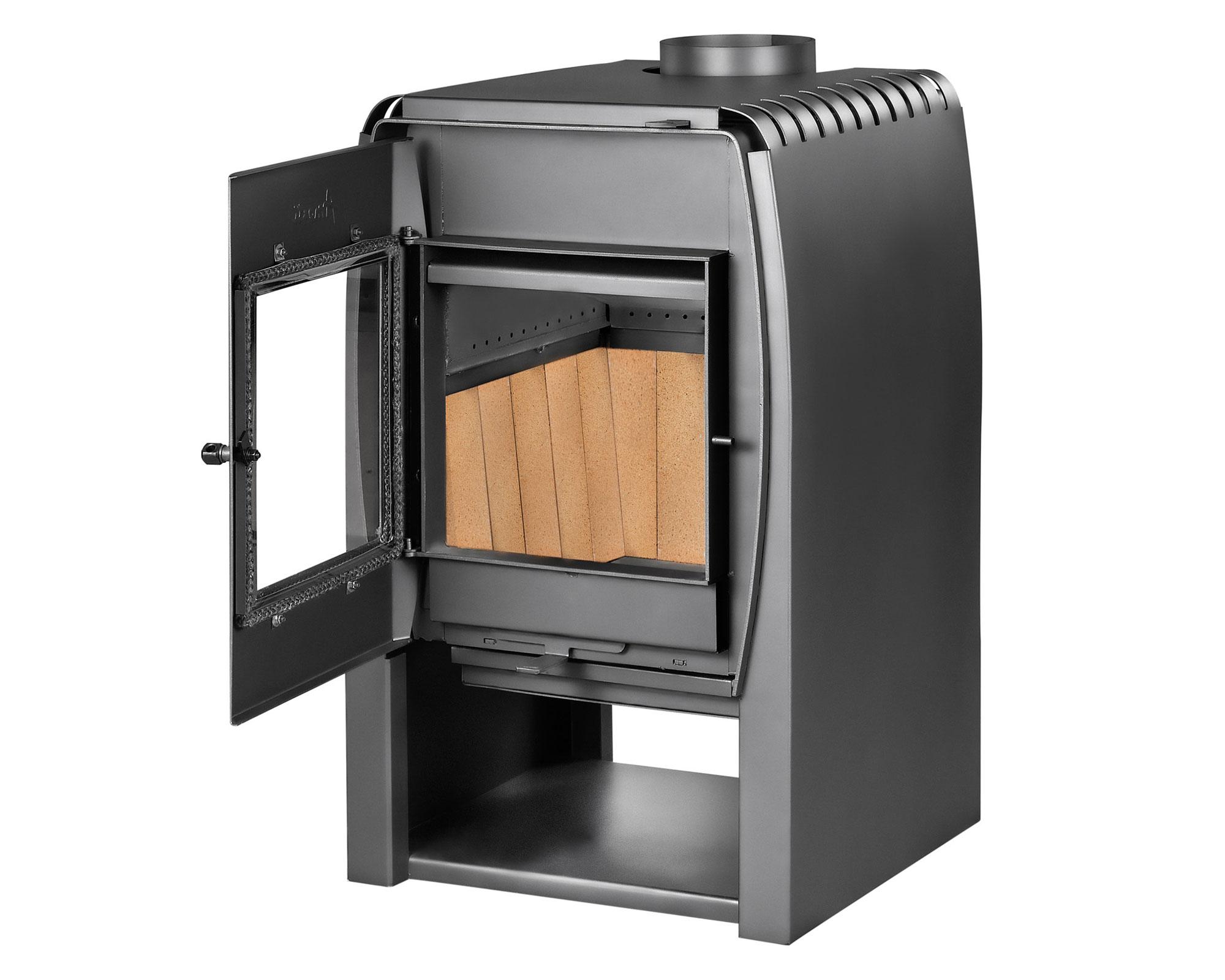 Estufa a leña 12000 Kcal/h Nordic 450 grafito Amesti-1