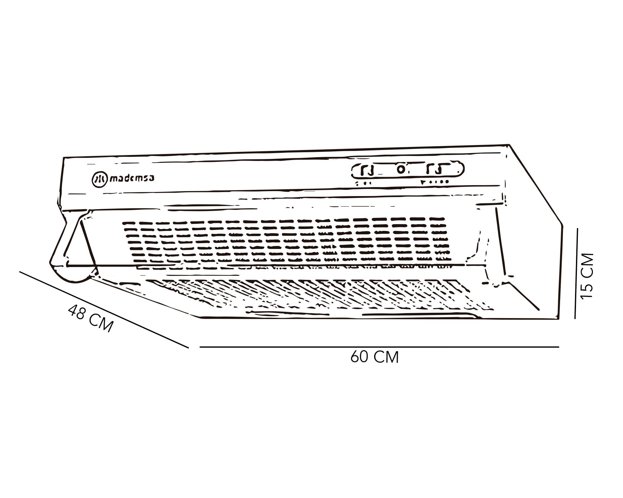 Campana mural 130W MXU160 blanco Mademsa-2