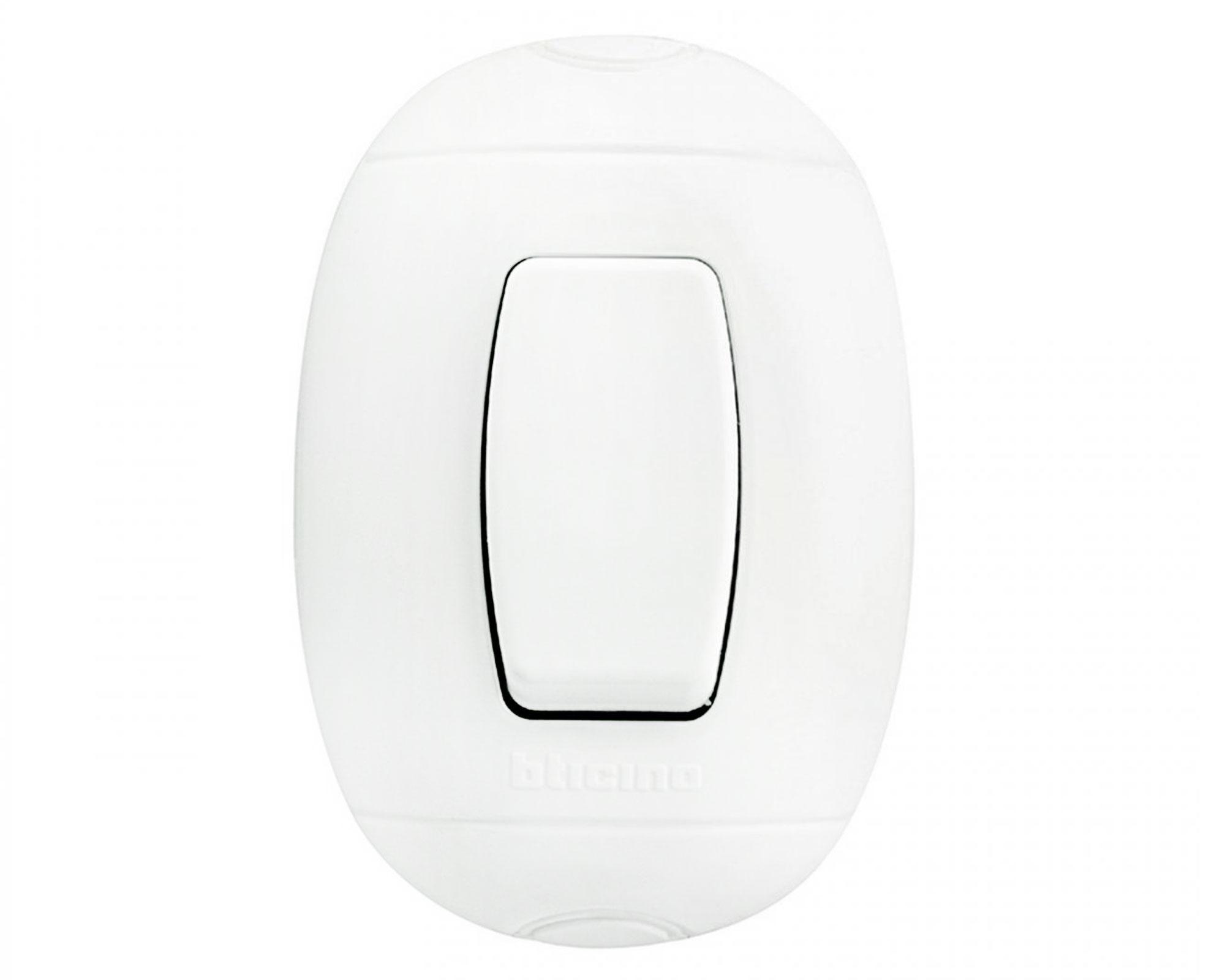 Interruptor simple 9/12 10 a oval blanco Bticino-0