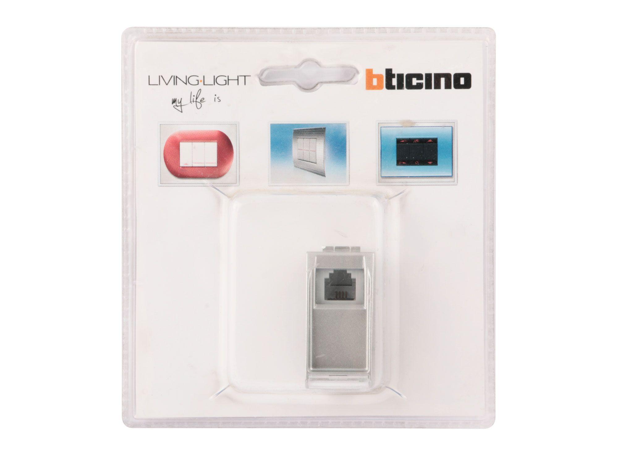 Módulo toma teléfono RJ11 blanco Bticino-2