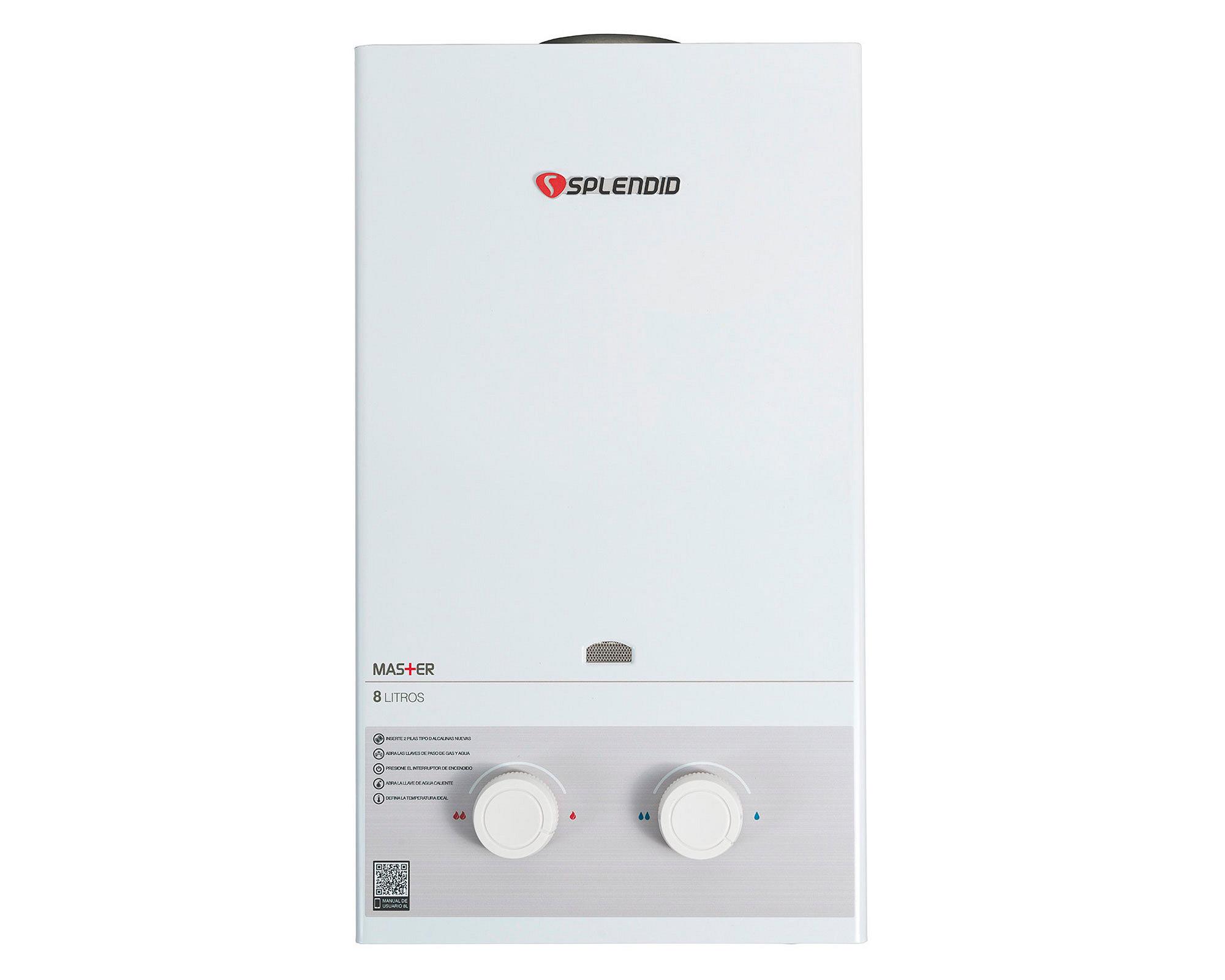 Calefont ionizado tiro natural 8 litros gas natural Master Splendid-0