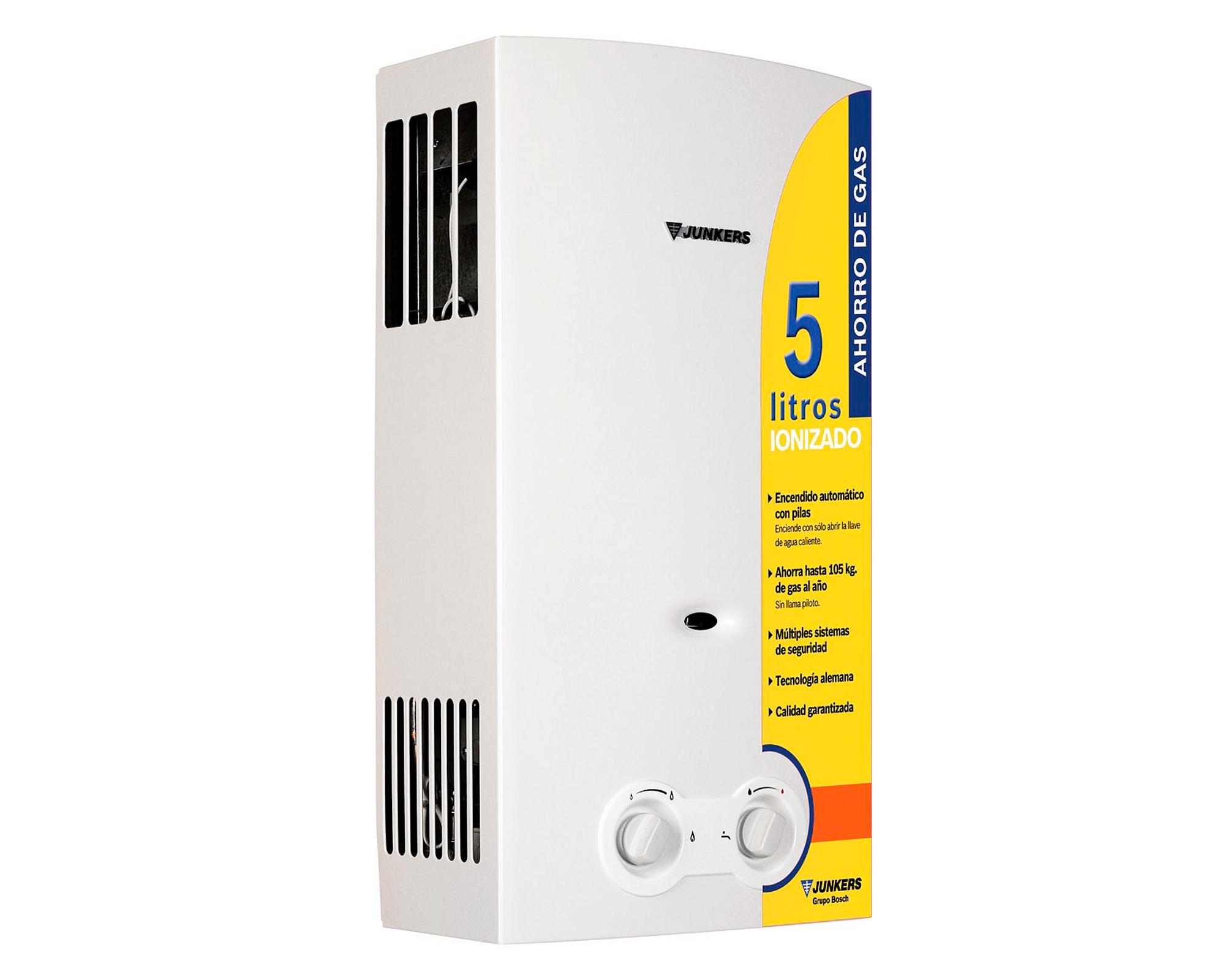 Calefont ionizado tiro natural 5 lt gas licuado W5B ND Junkers-0