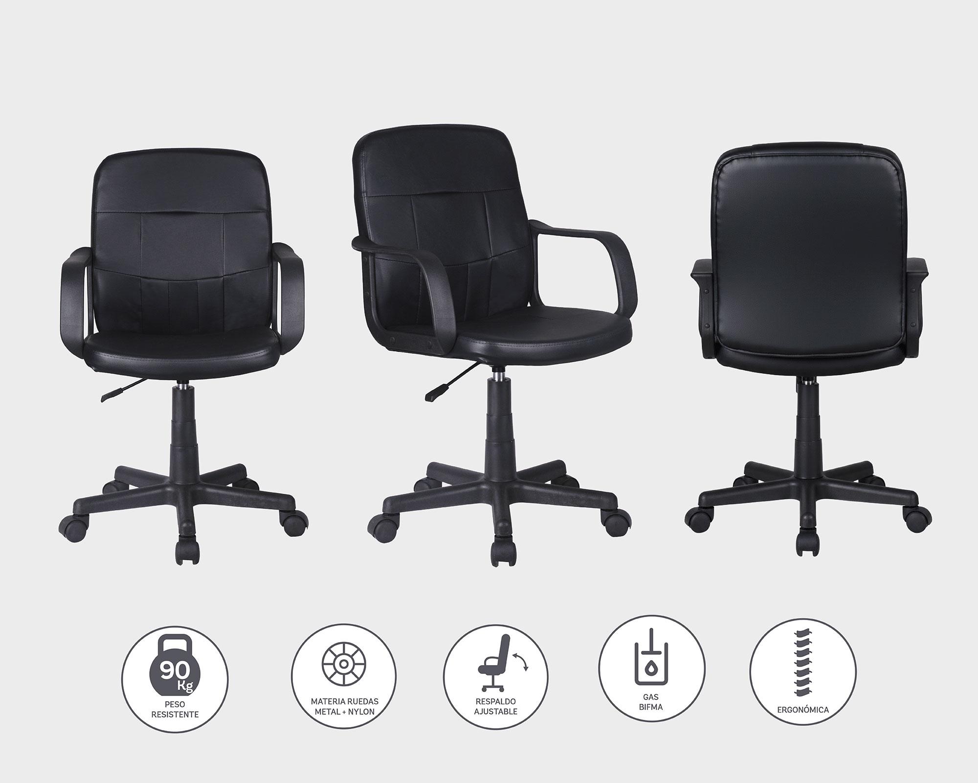 Silla escritorio ejecutiva 6104 negro-4