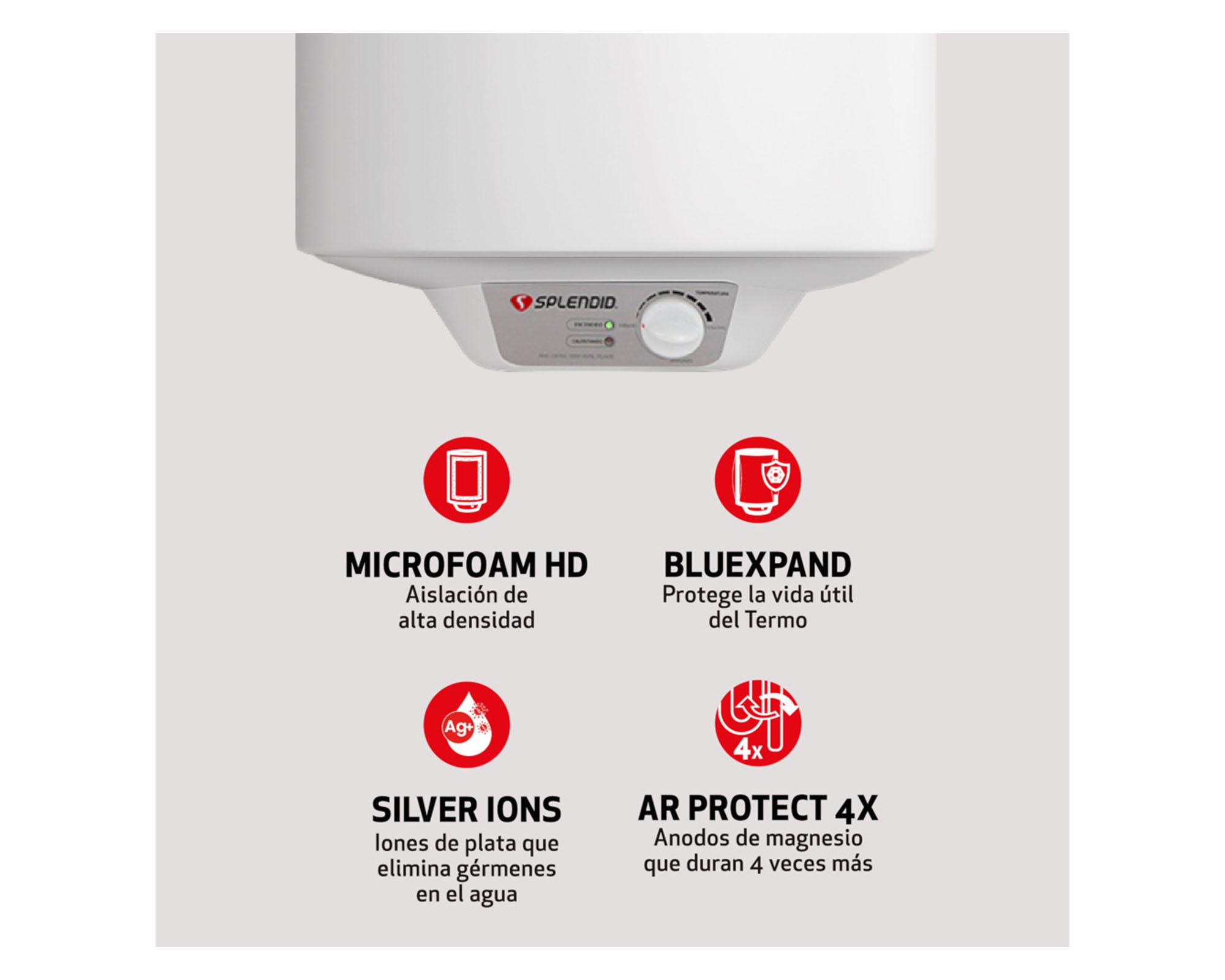 Termo eléctrico 100 litros Mural blanco Splendid-4