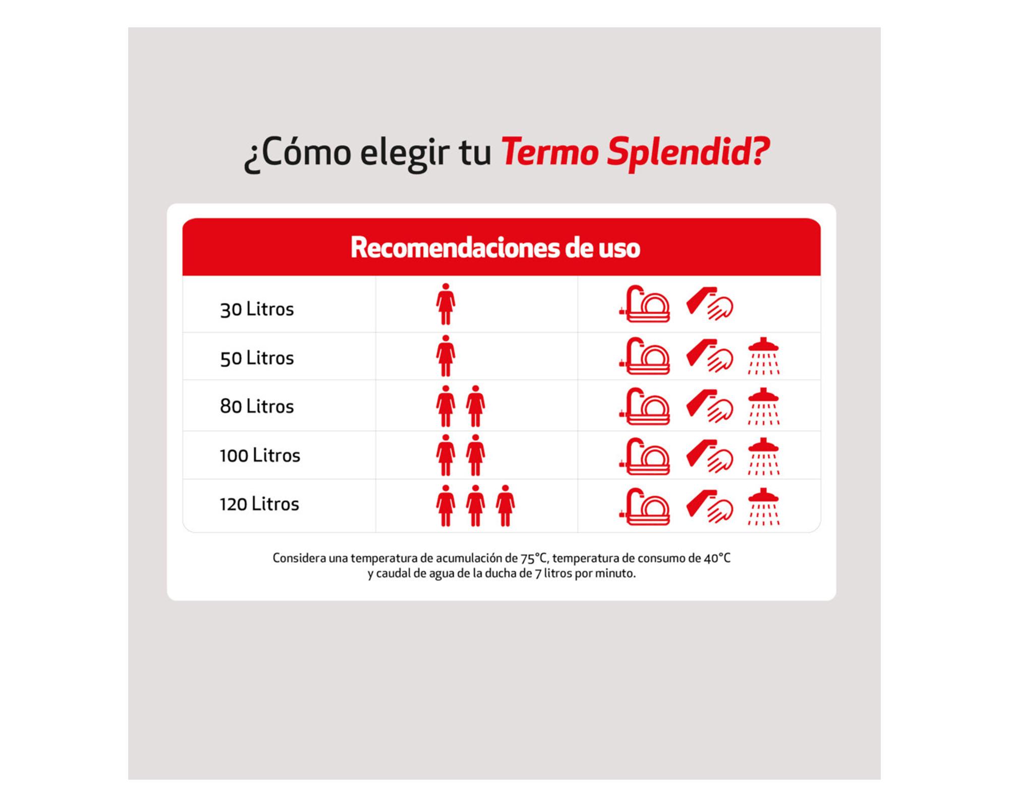 Termo eléctrico 100 litros Mural blanco Splendid-5