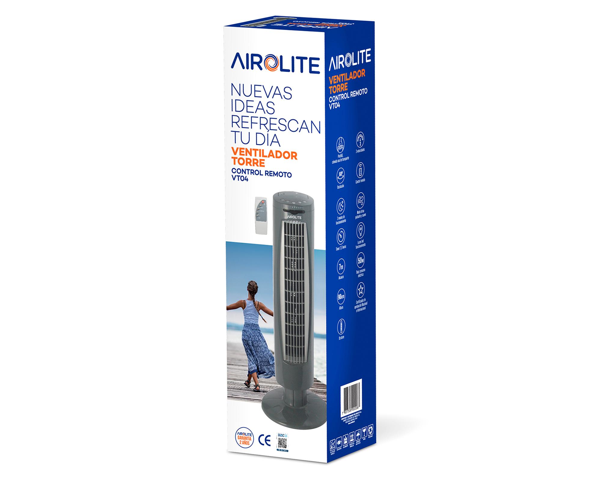 Ventilador de torre con control remoto VT04 gris-5