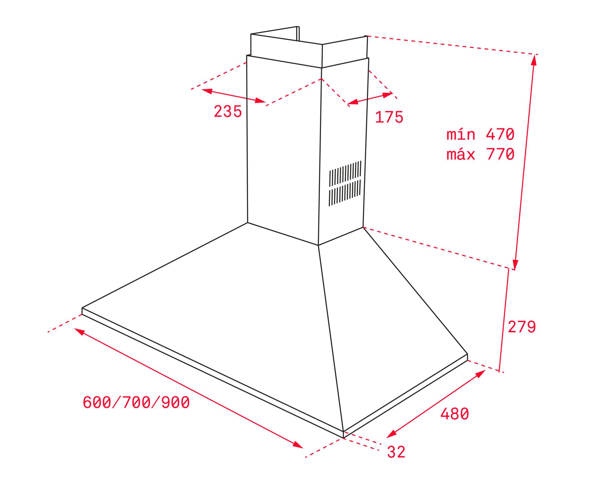 Campana decorativa 195W DBB-60 inox Teka-9