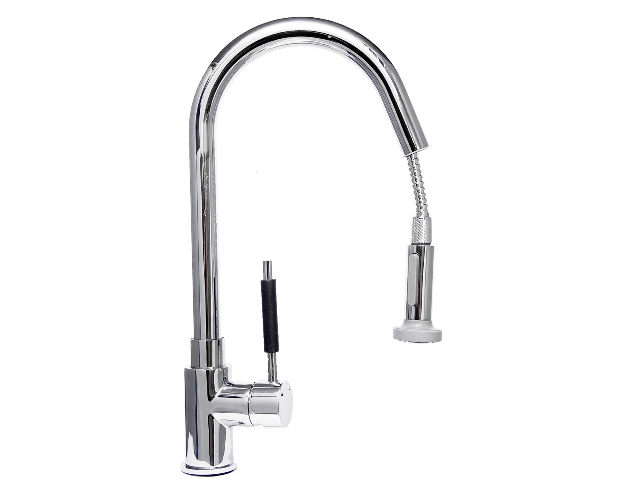 Monomando lavaplatos vertical extensible gourmet cromo Vessanti-0